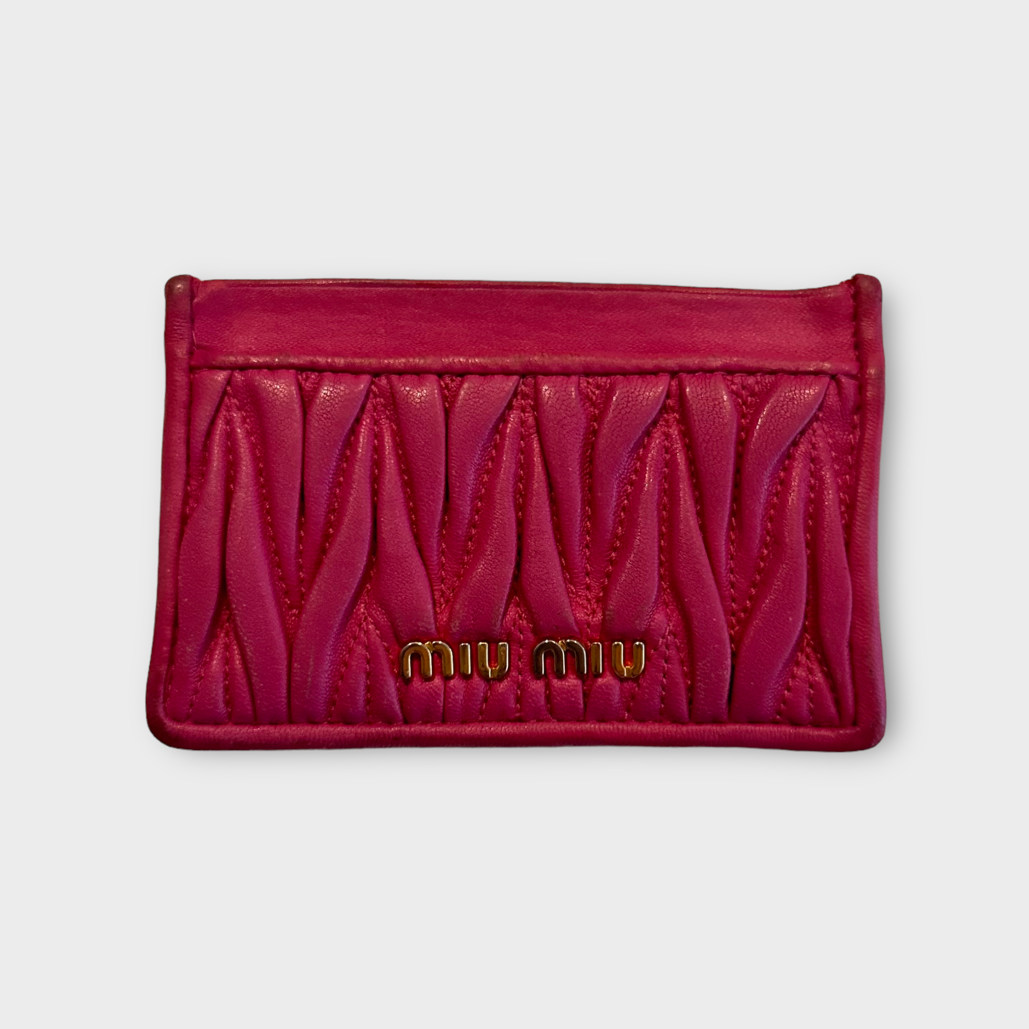 miu miu pink matelassé cardholder