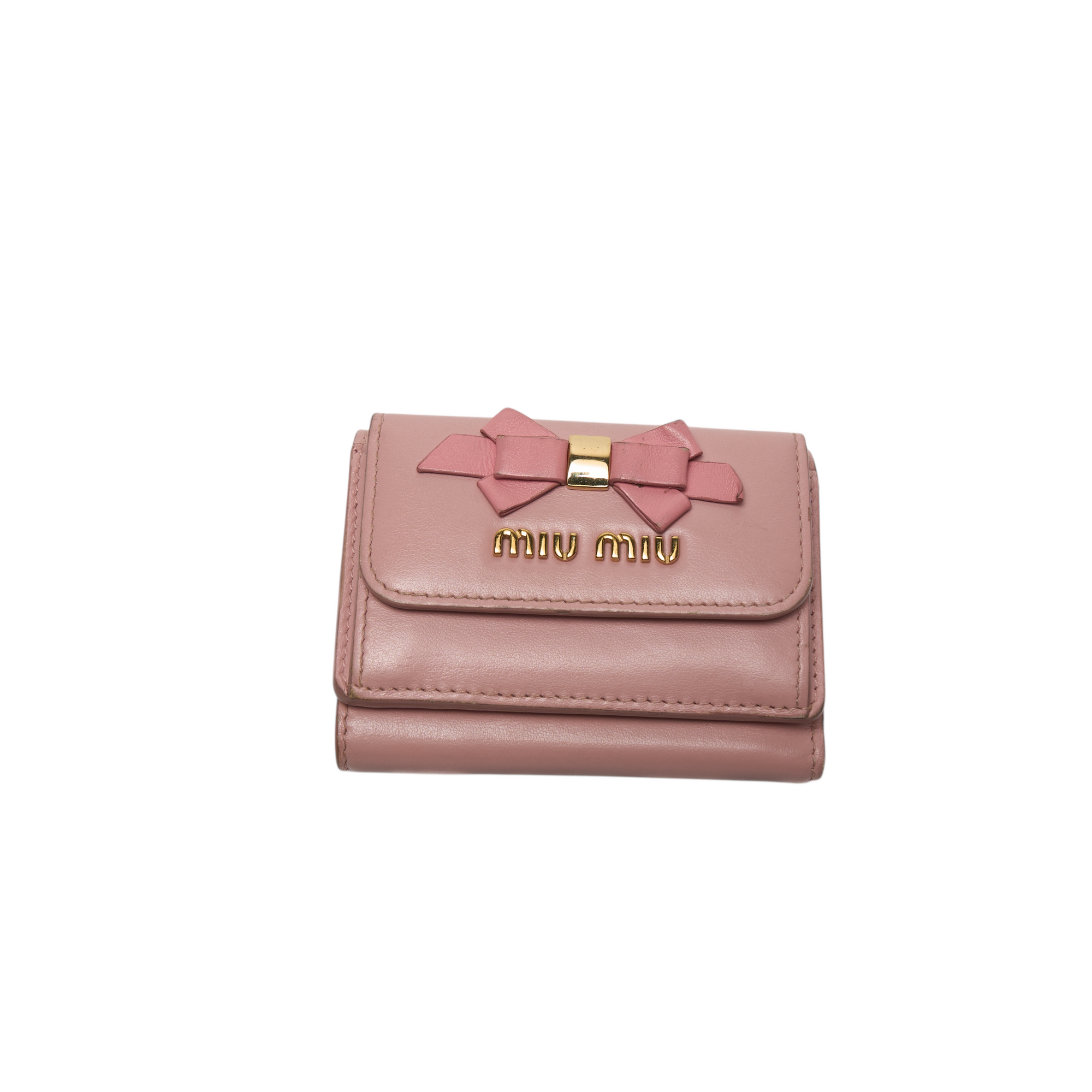 miu miu pink bow mini wallet