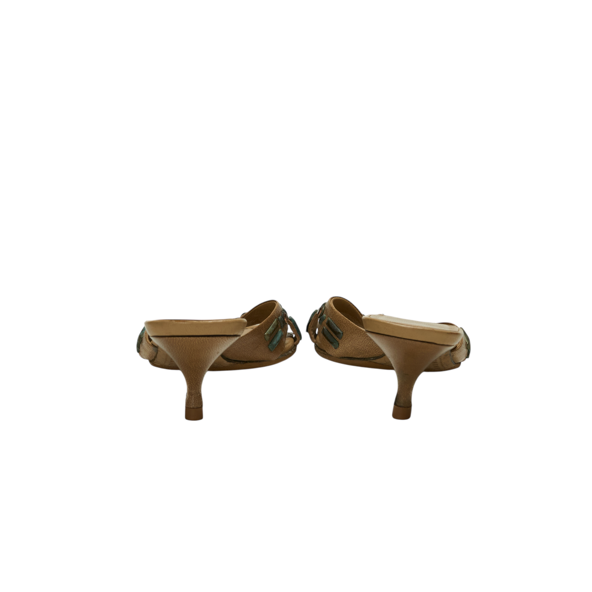 miu miu 2000s tan kitten heels