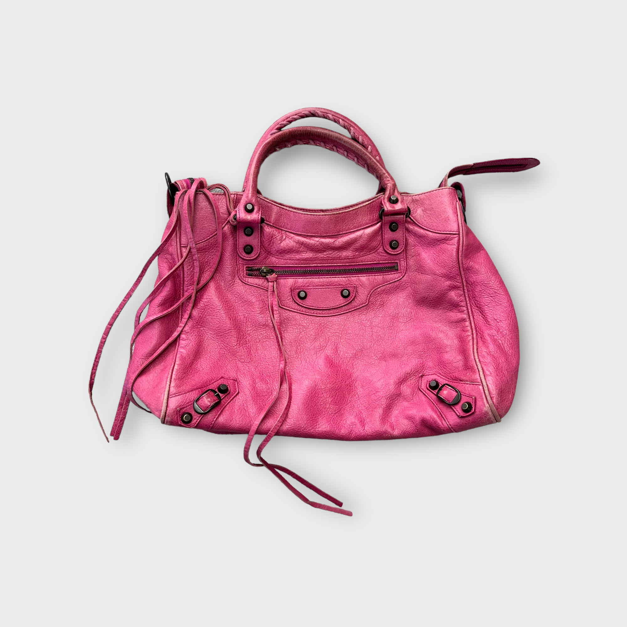 balenciaga 2000s hot pink city bag