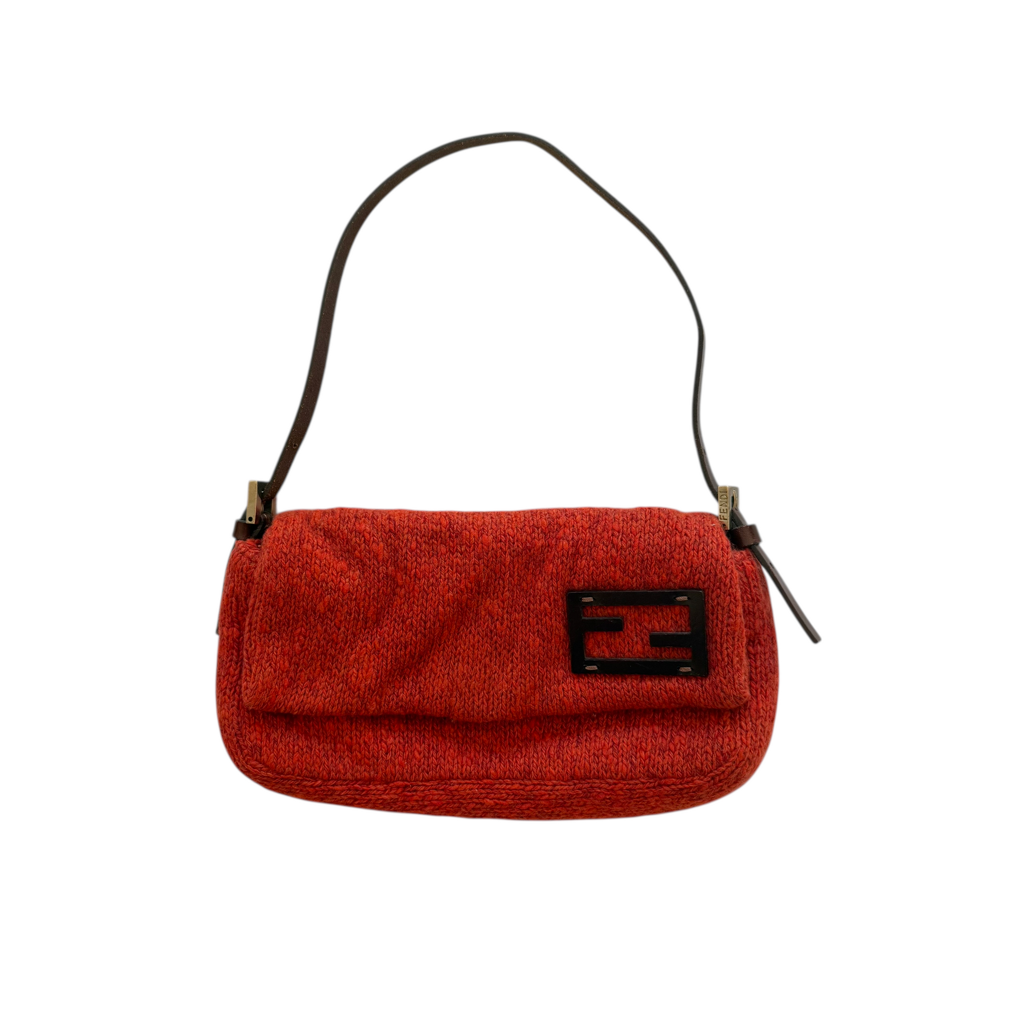 fendi 2000s red baguette bag
