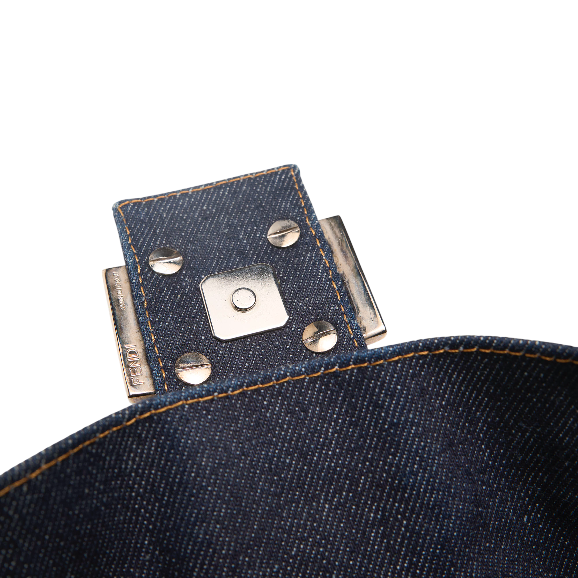 fendi 2000s denim baguette bag