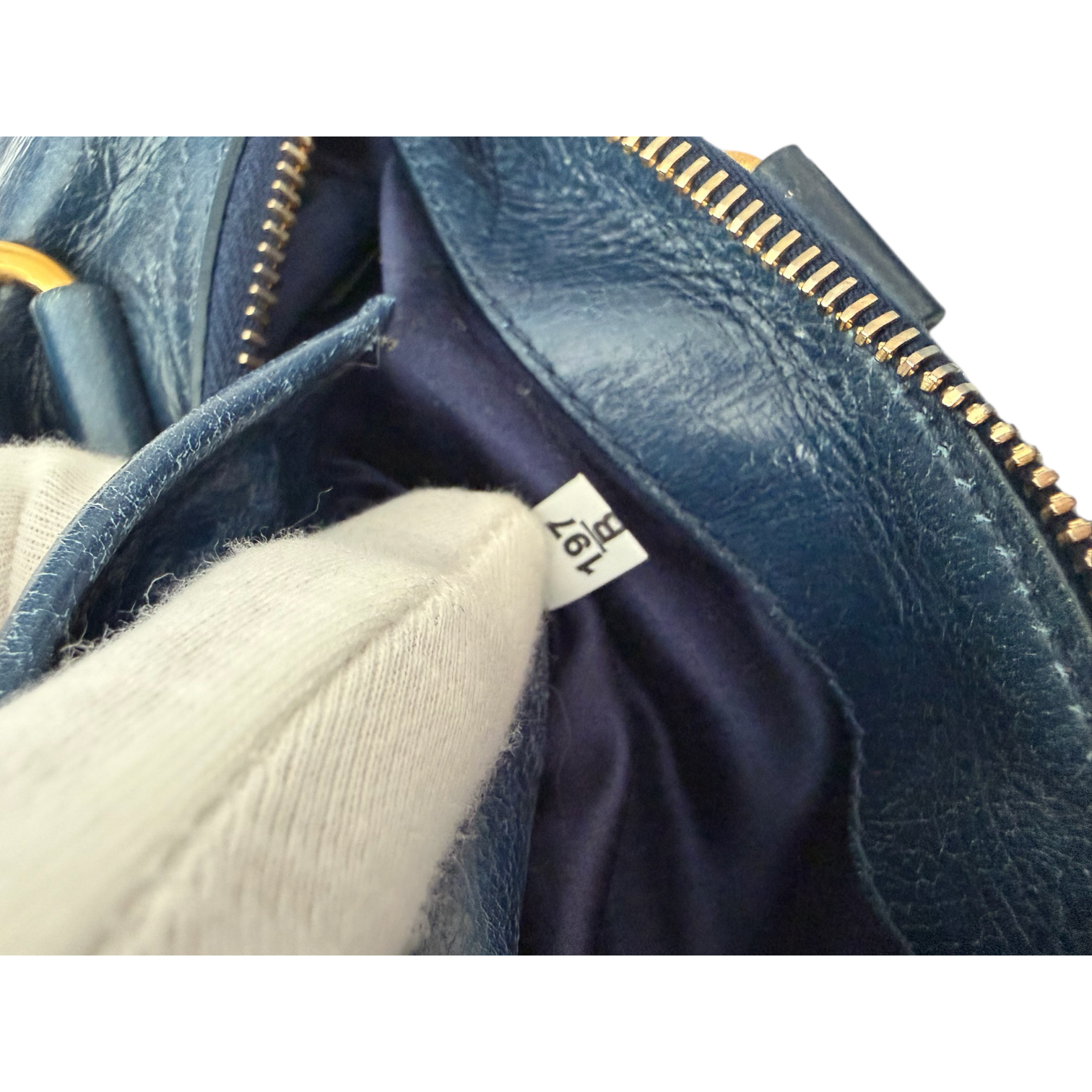 miu miu 2000s blue mini vitello bag