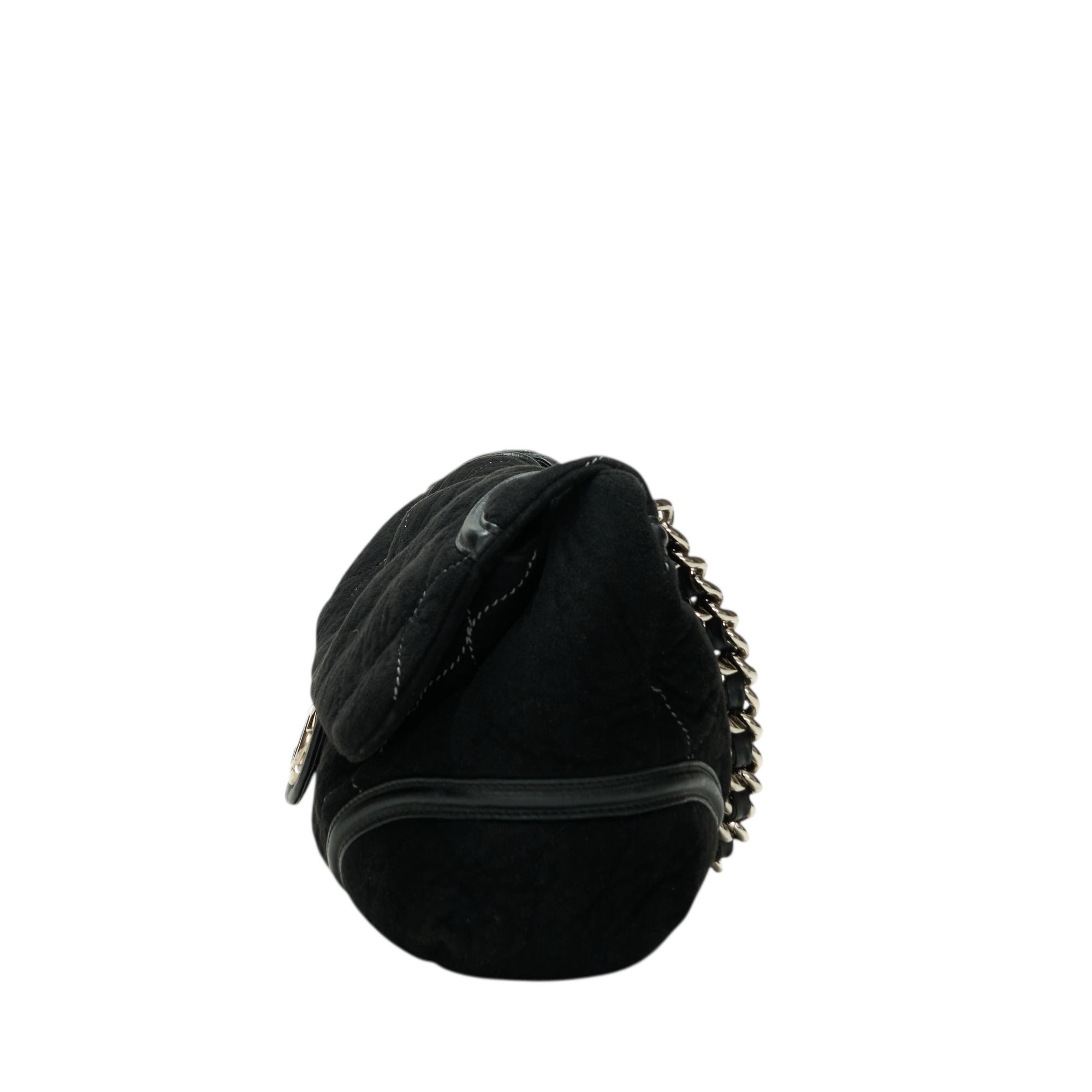 chanel 2000s black suede flap bag