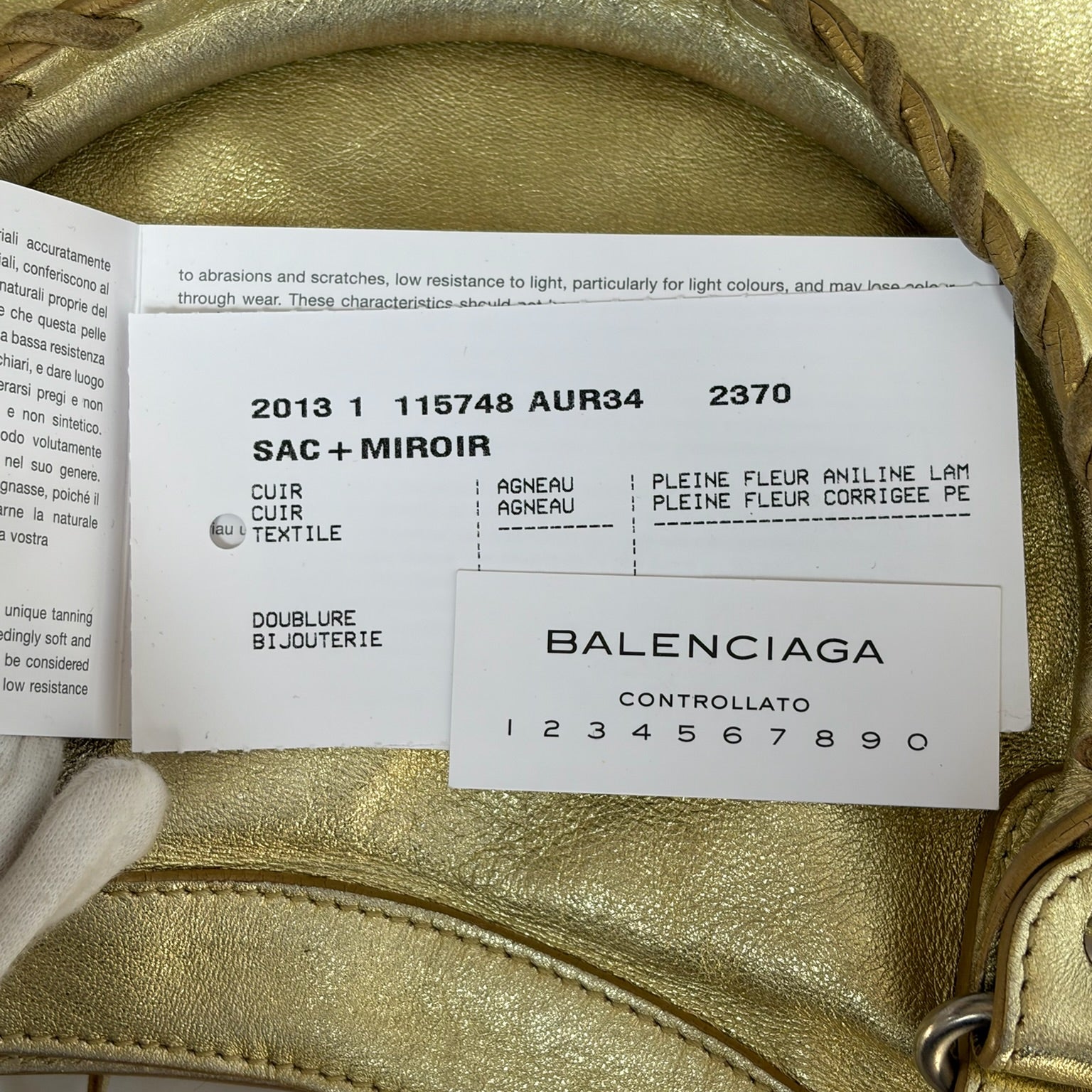 balenciaga 2000s gold city bag