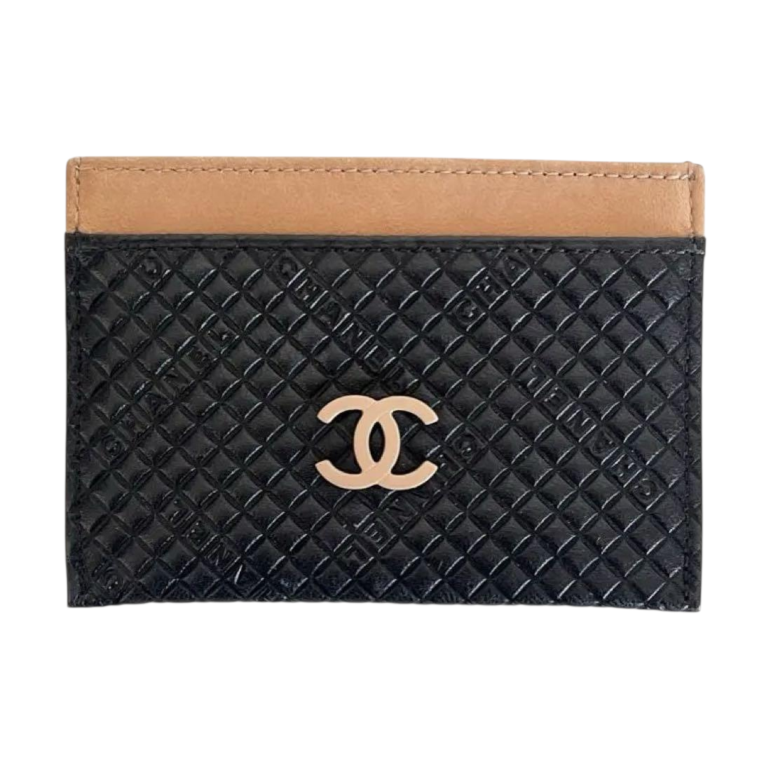 chanel 2000s black cardholder