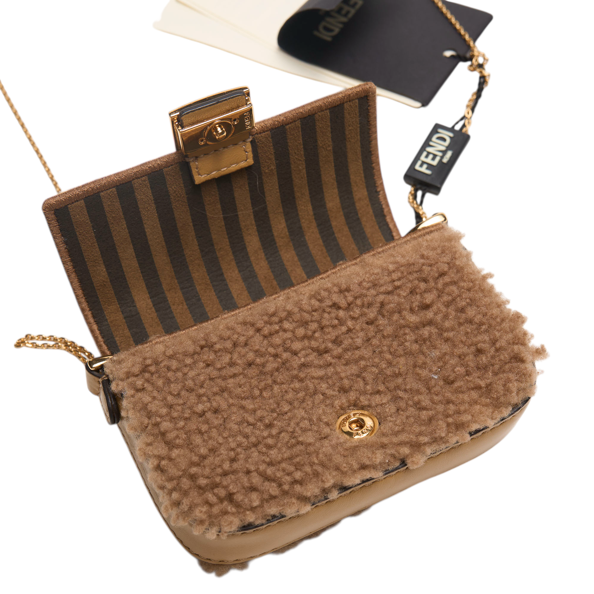 fendi brown nano baguette bag