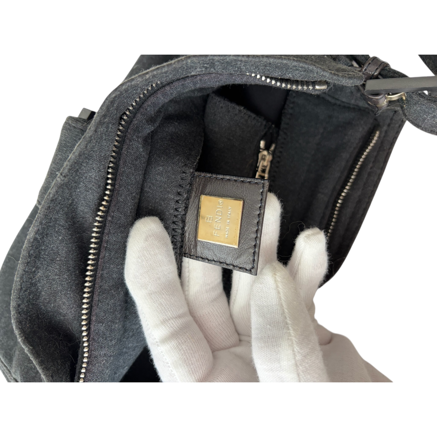 fendi 2000s gray mamma baguette bag