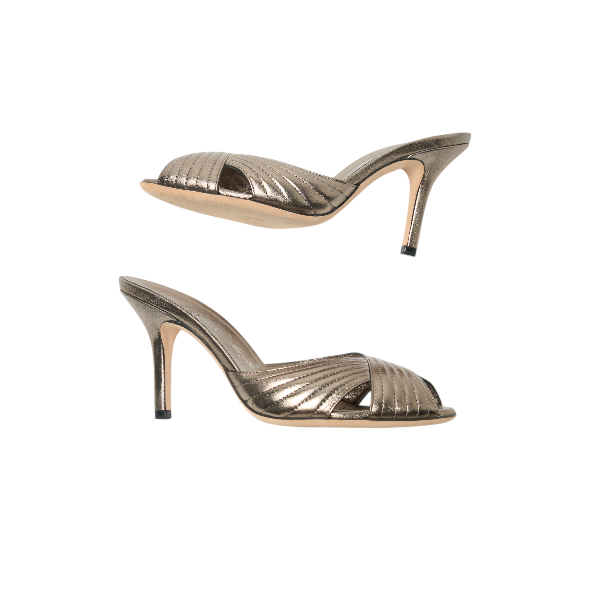 gucci 2000s silver heels