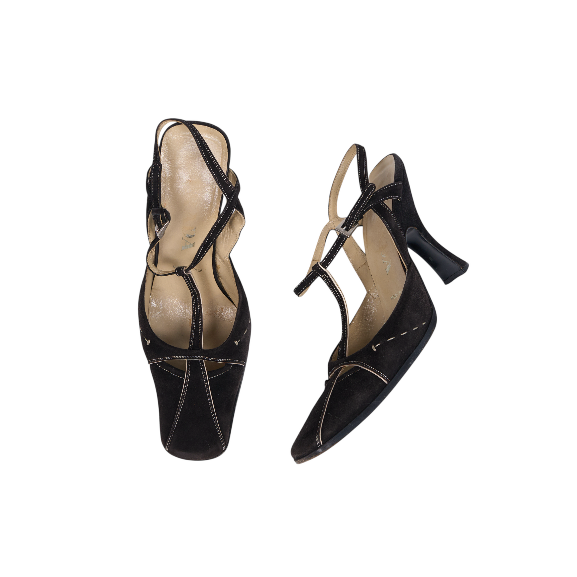 prada 2000s brown heels