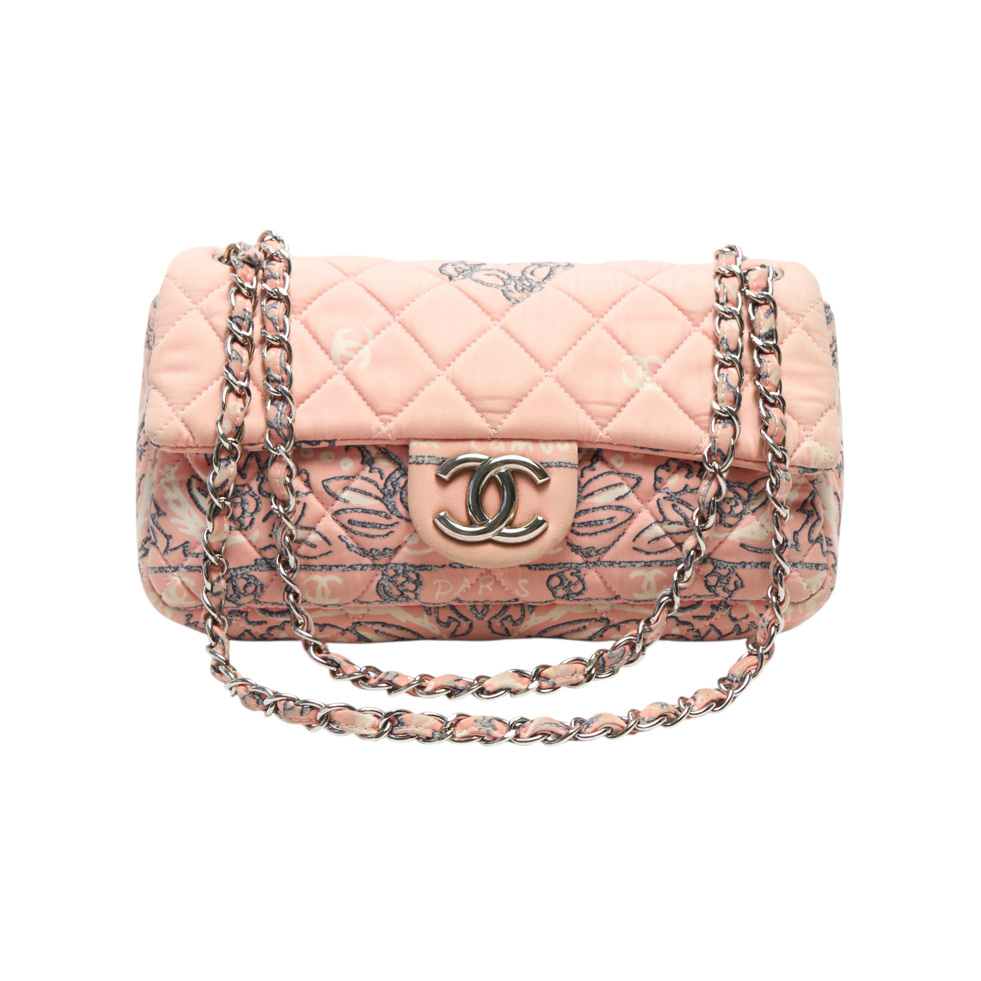 chanel 2008 pink paisley flap bag