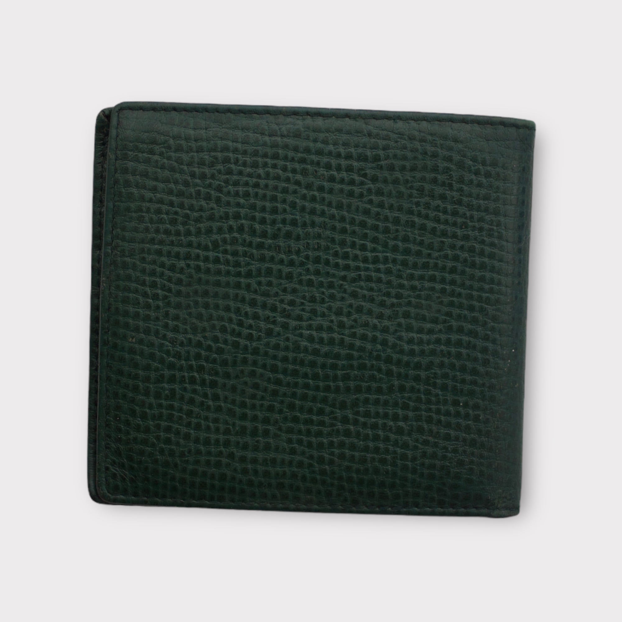 christian dior 2000s green grain wallet