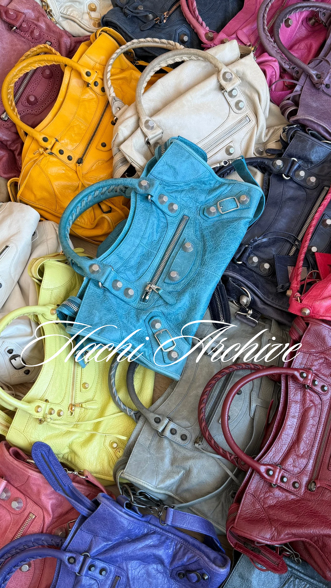 balenciaga 2010s neon yellow city bag