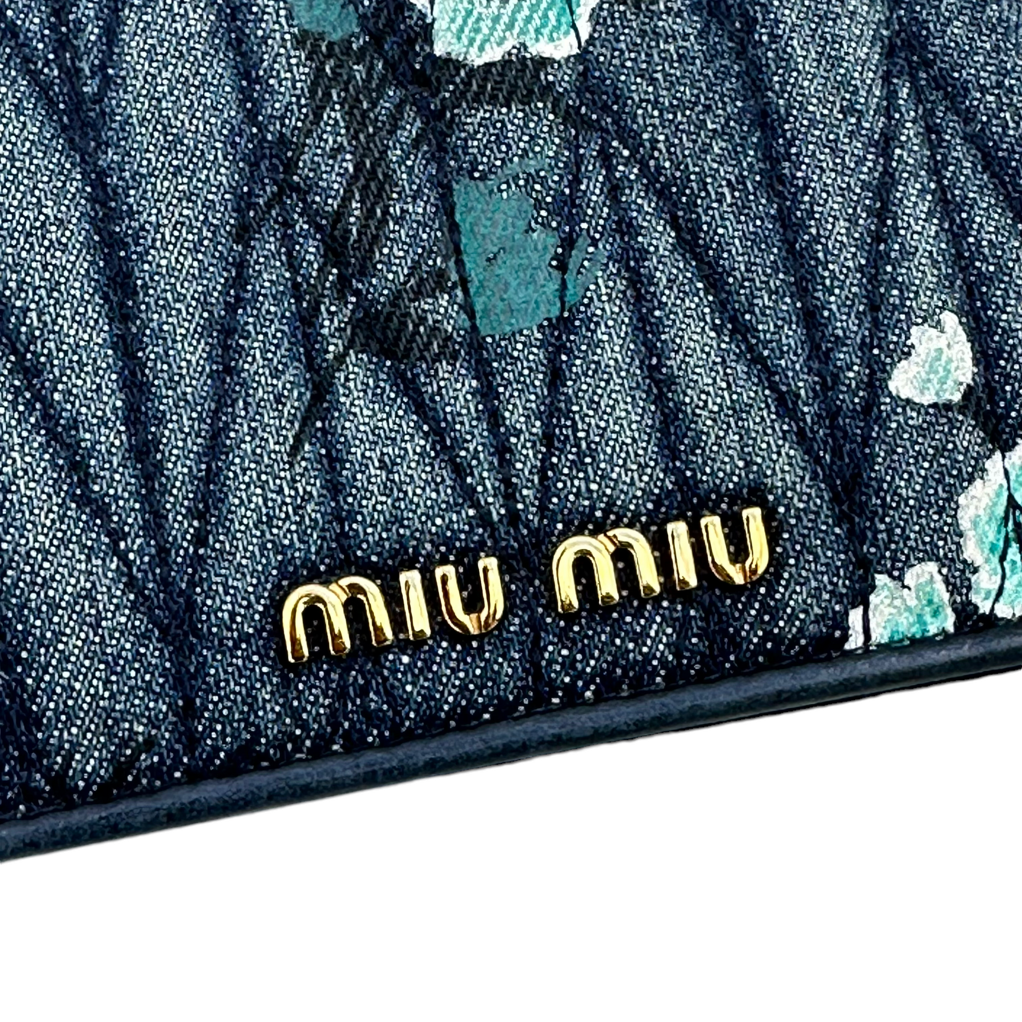 miu miu denim matelassé wallet