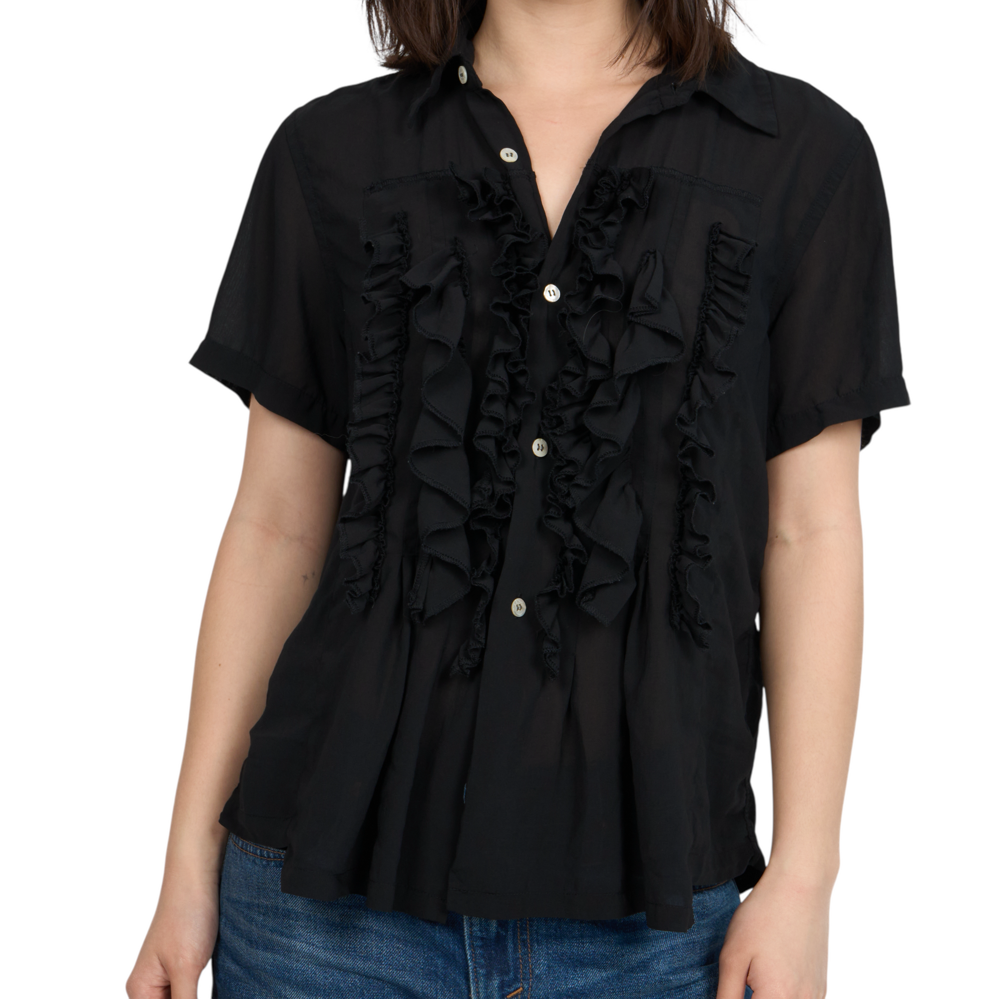 comme des garçons black ruffle top