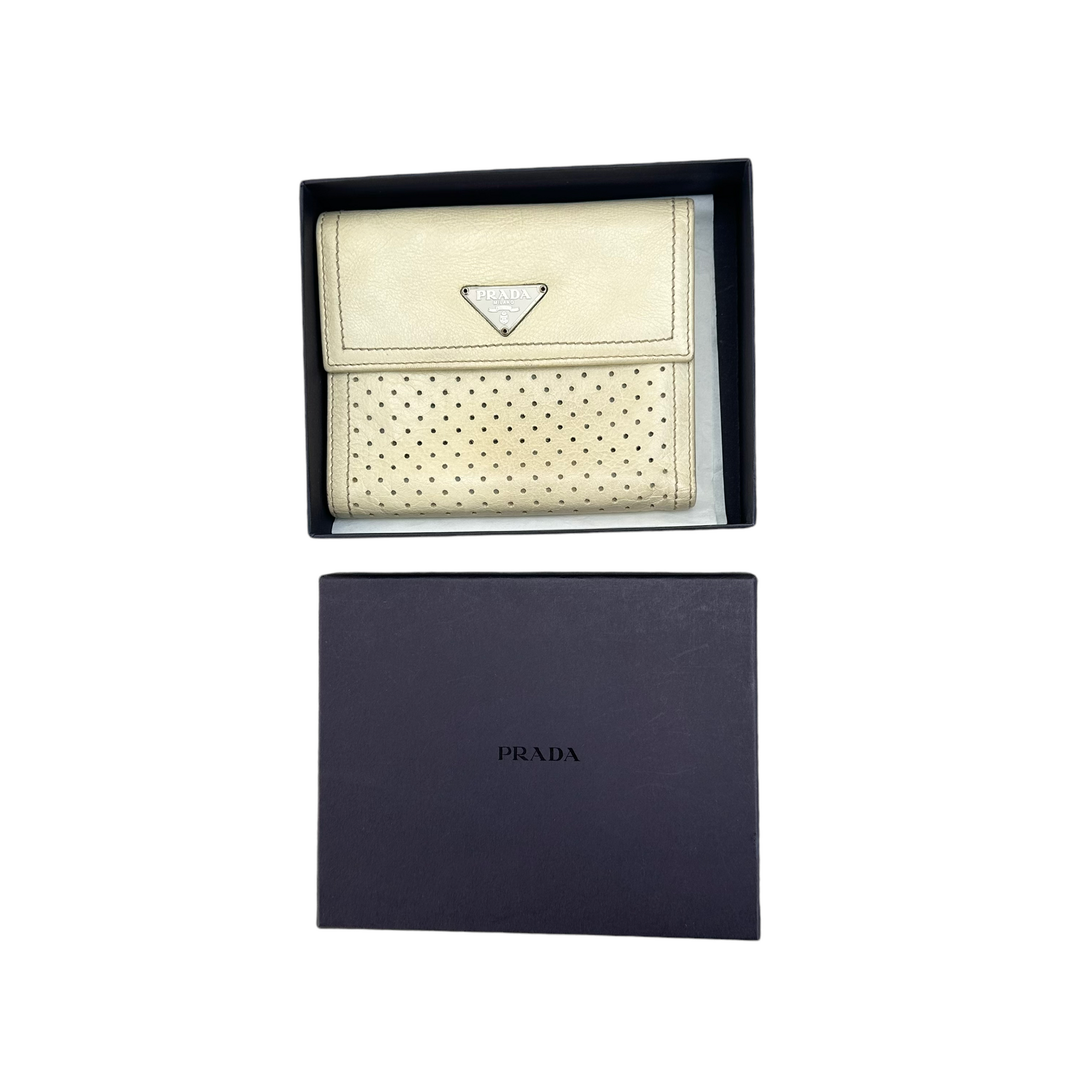 prada 2000s cream wallet