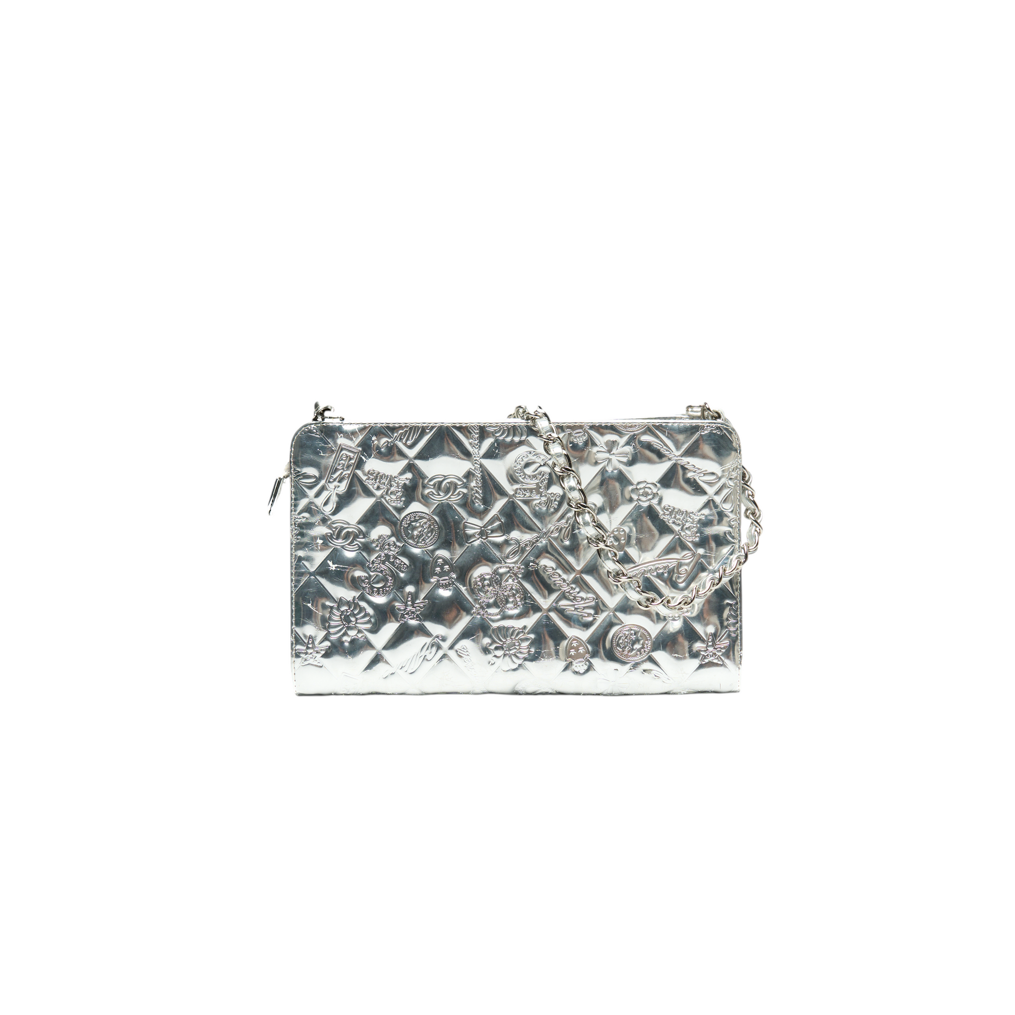chanel 2000s silver lucky charms bag