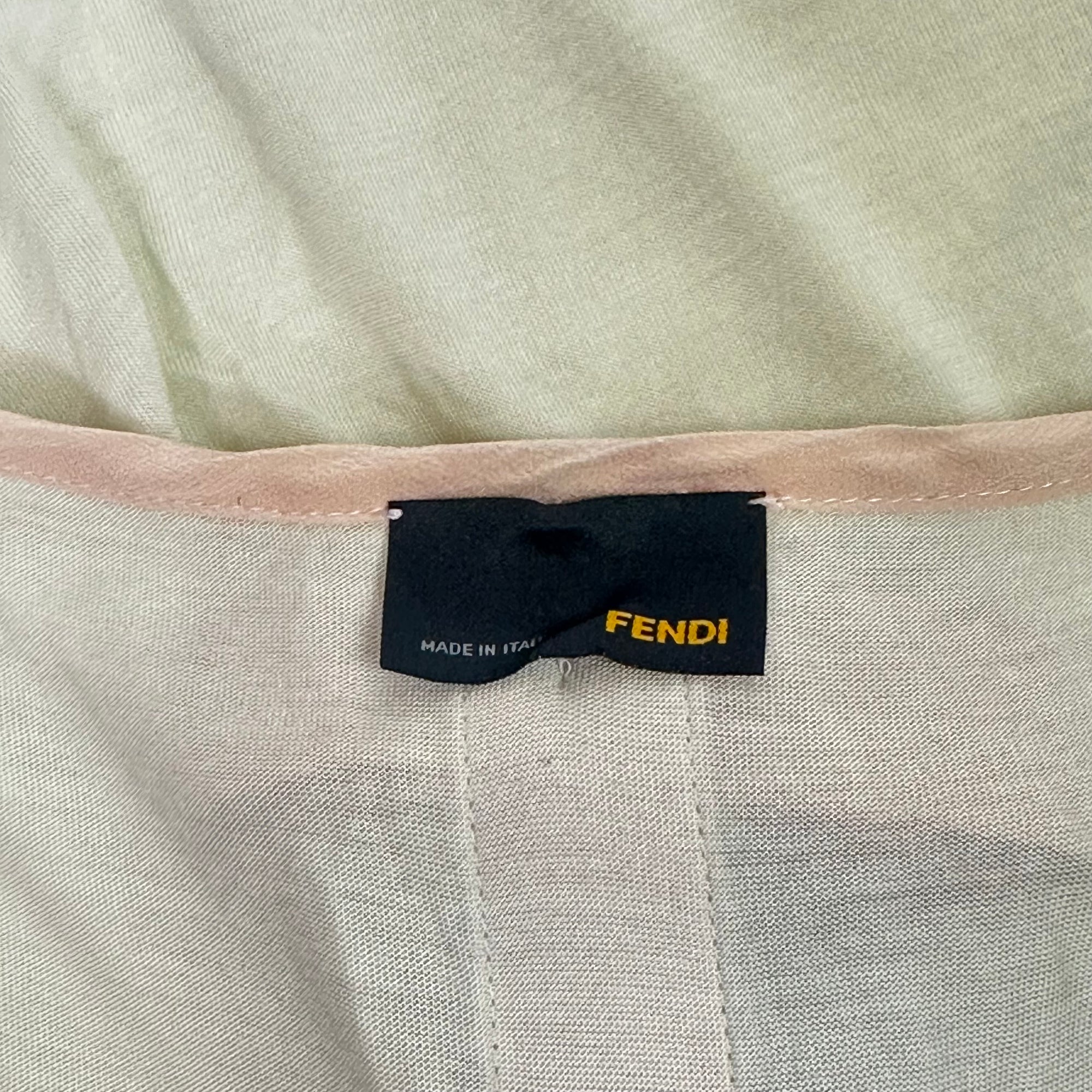 fendi white top with pink bow details