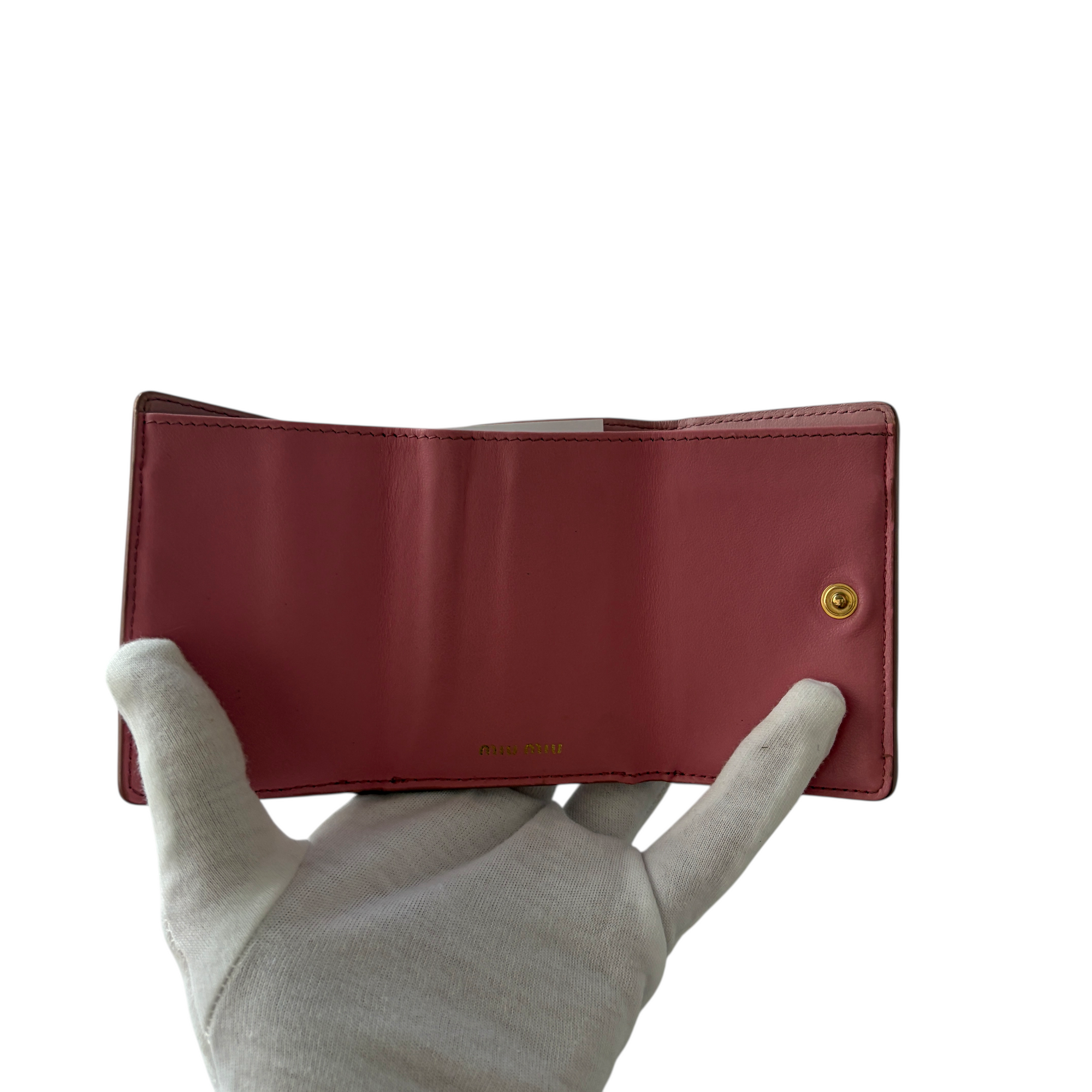 miu miu pink bow mini wallet