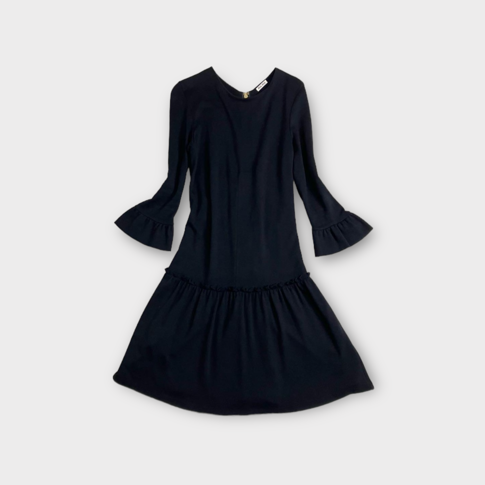 miu miu black dress with ruffle details – hachi archive