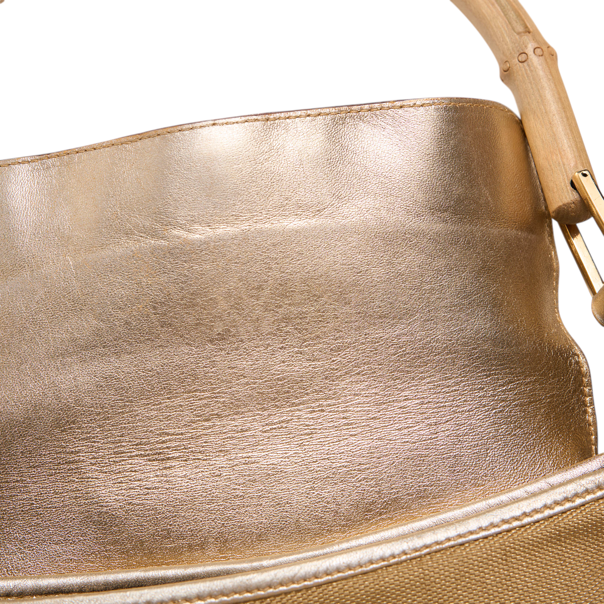 gucci 2000s gold bamboo bag