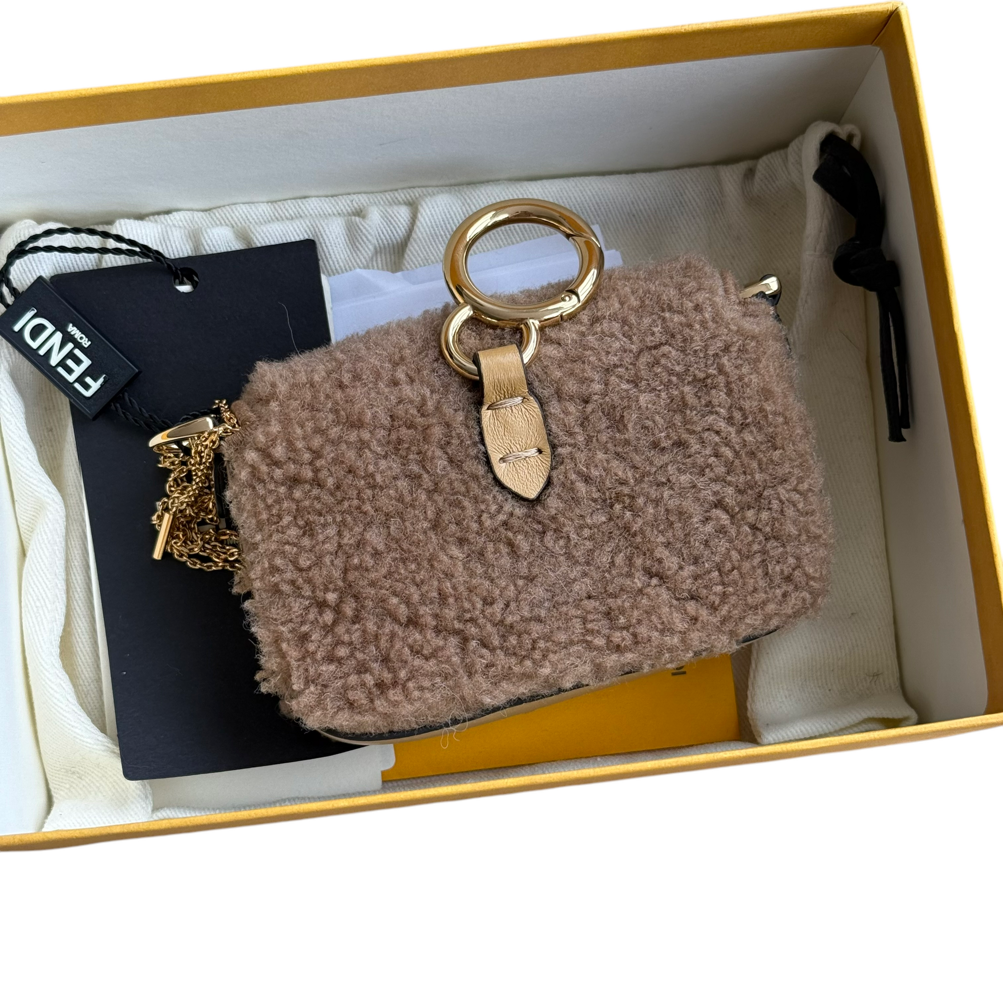 fendi brown nano baguette bag