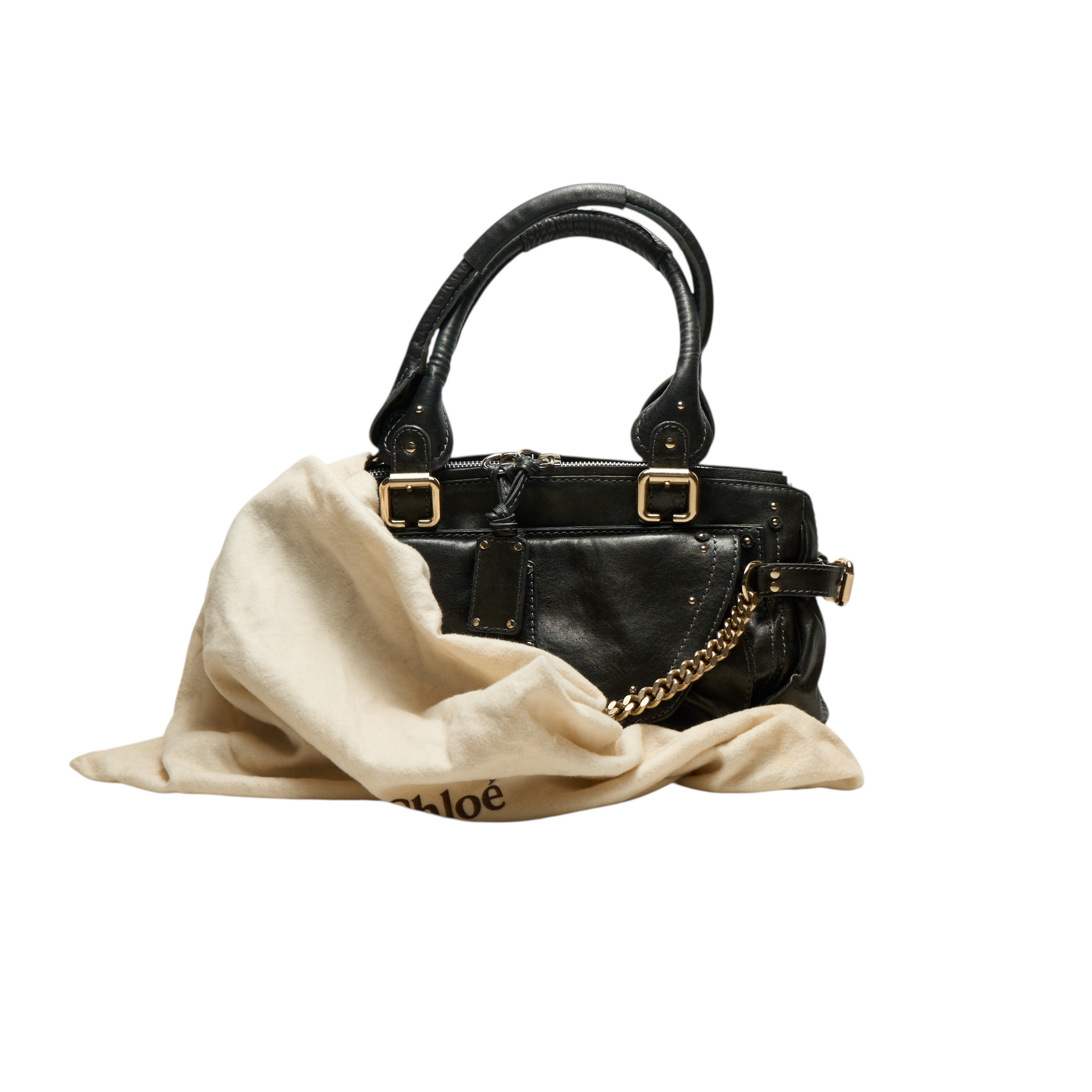chloé 2000s black paddington bag