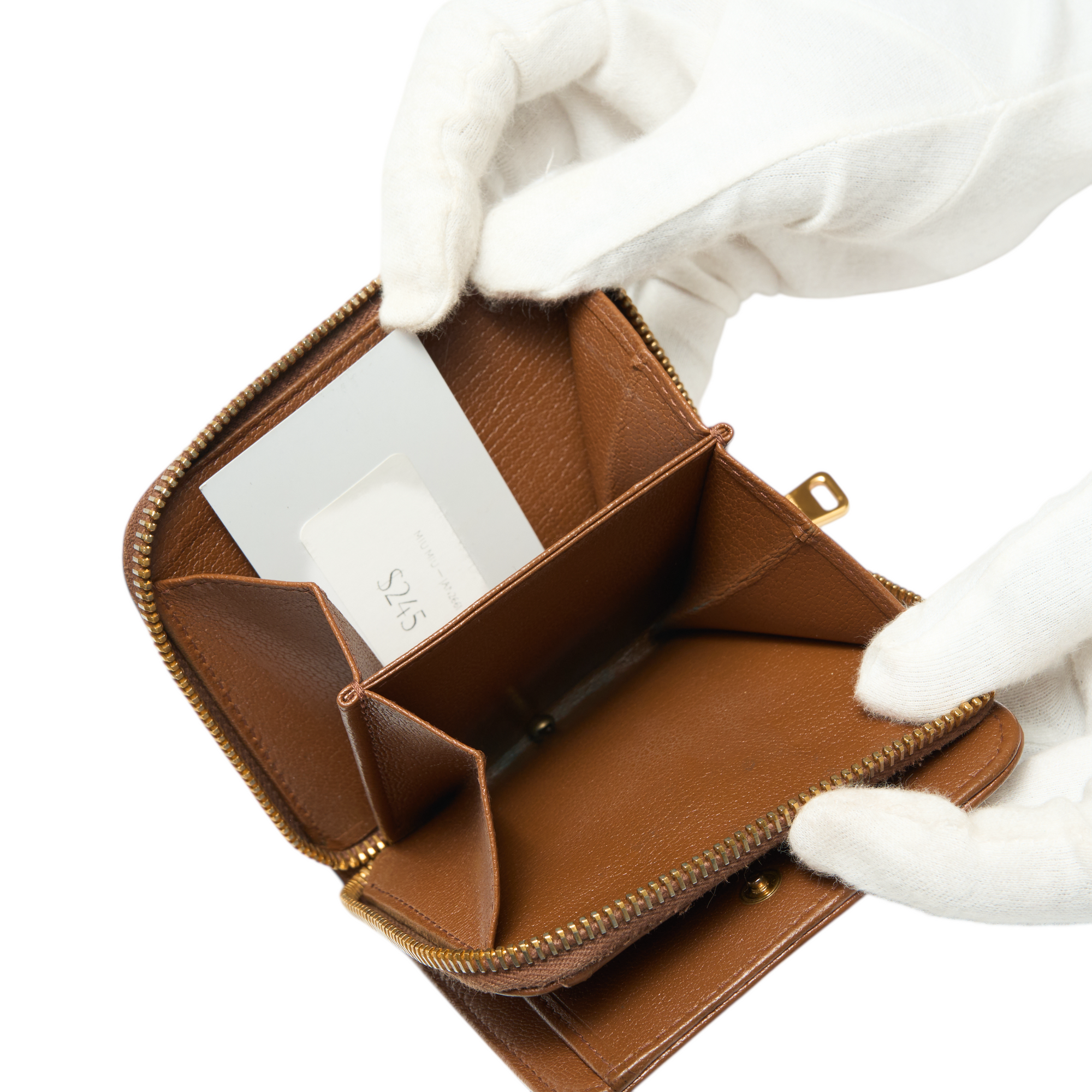 miu miu 2000s brown wallet