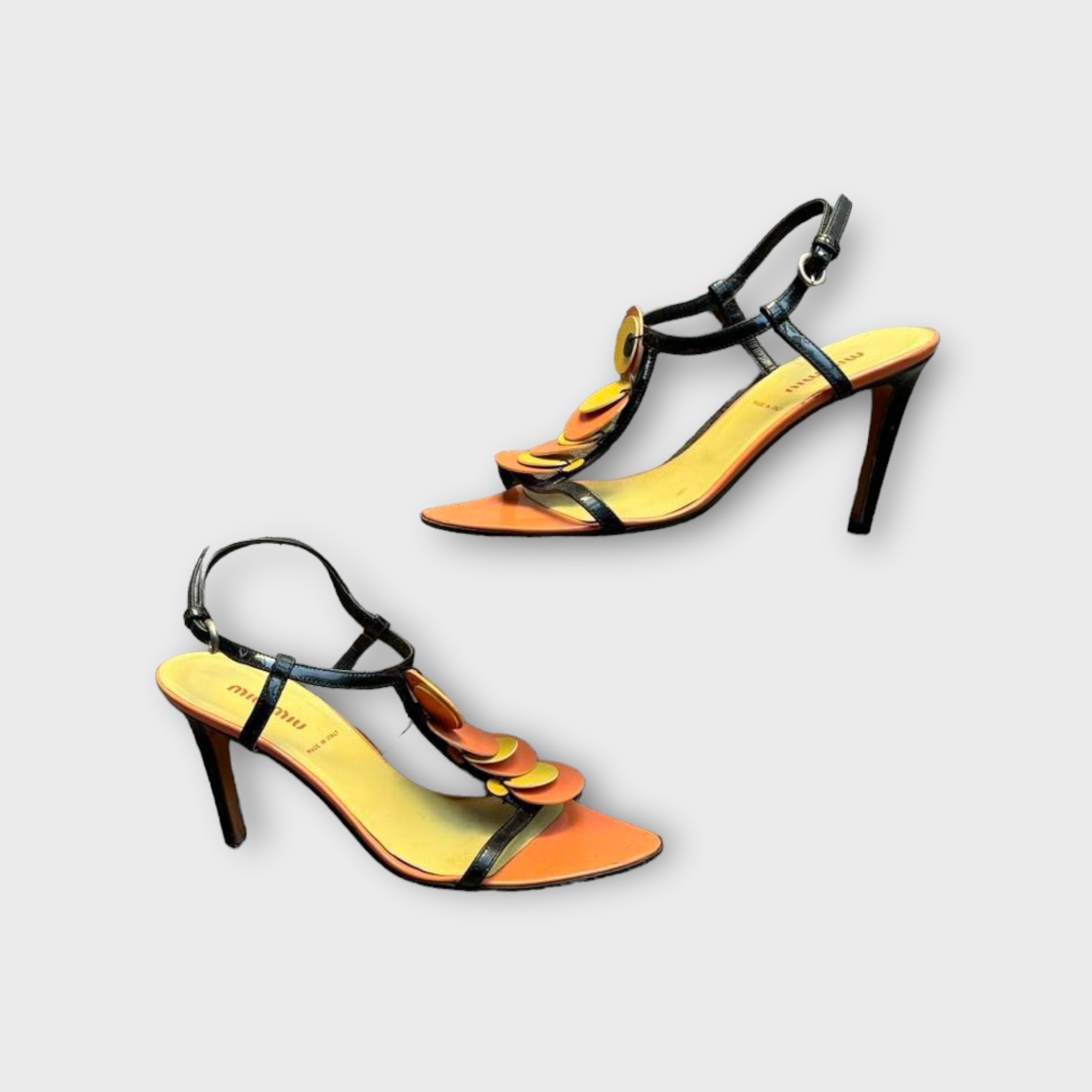 miu miu 2000s orange heels