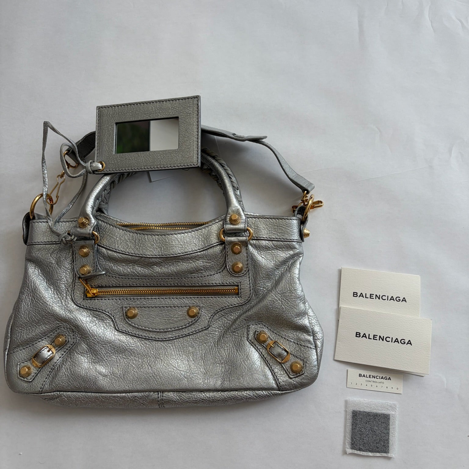 balenciaga 2000s silver first bag