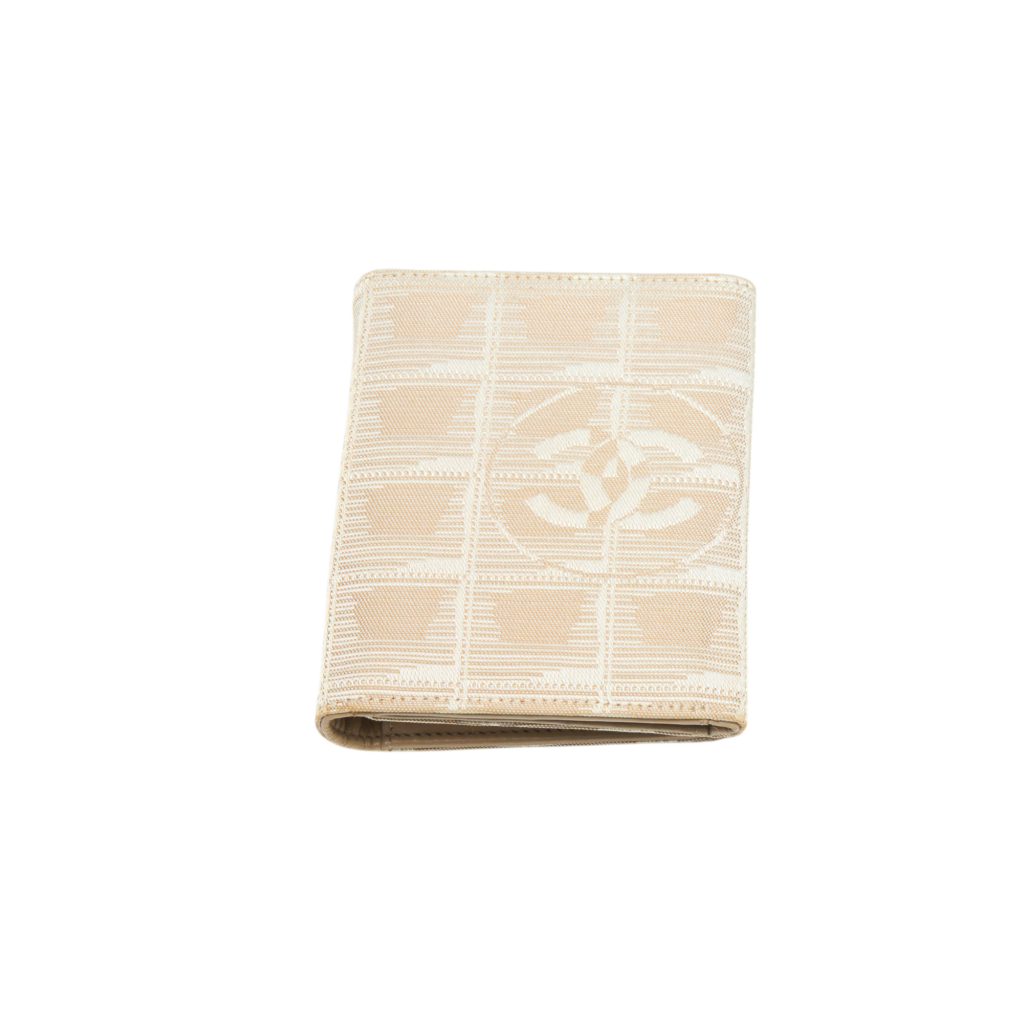 chanel 2000s tan travel ligne wallet