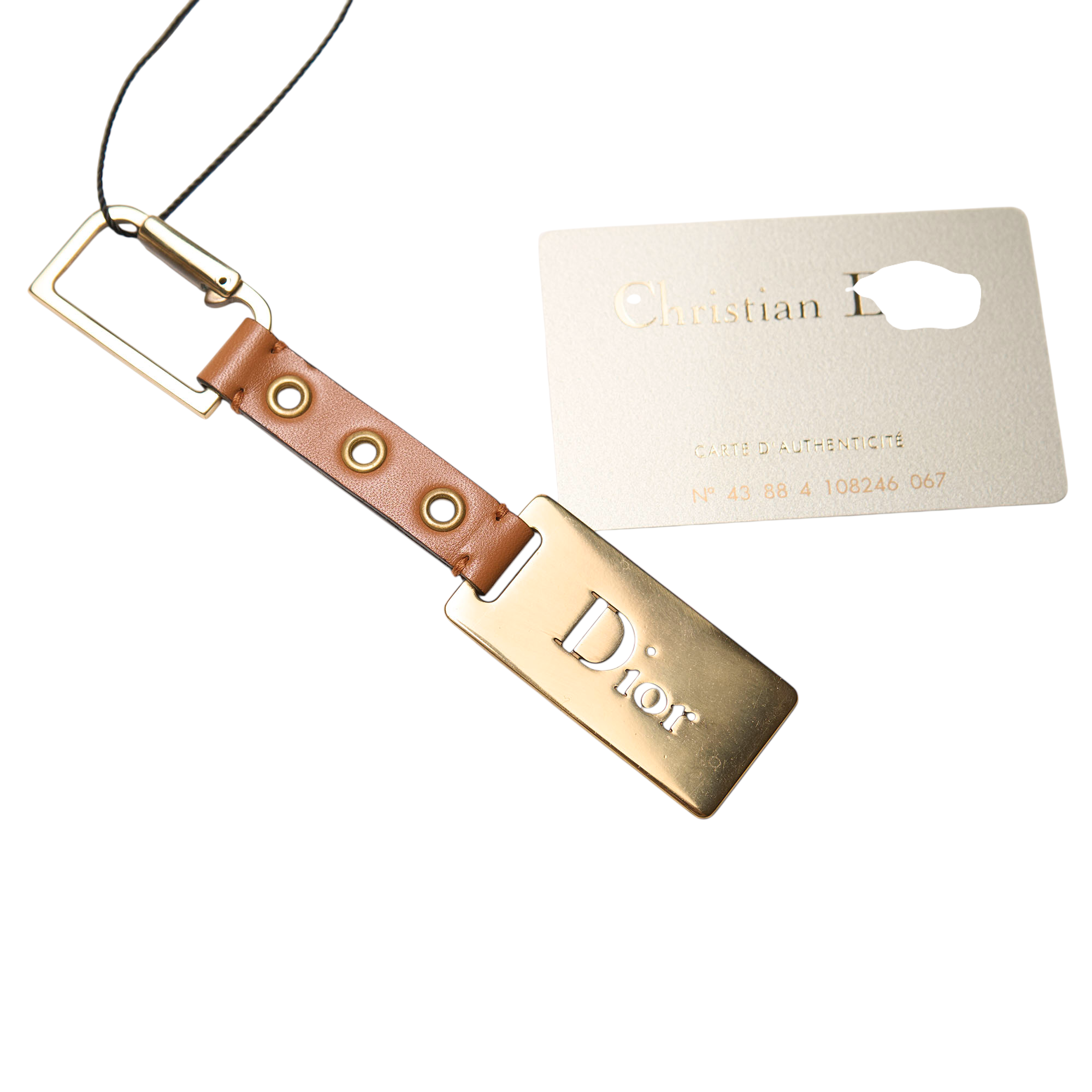 christian dior 2000s brown keychain