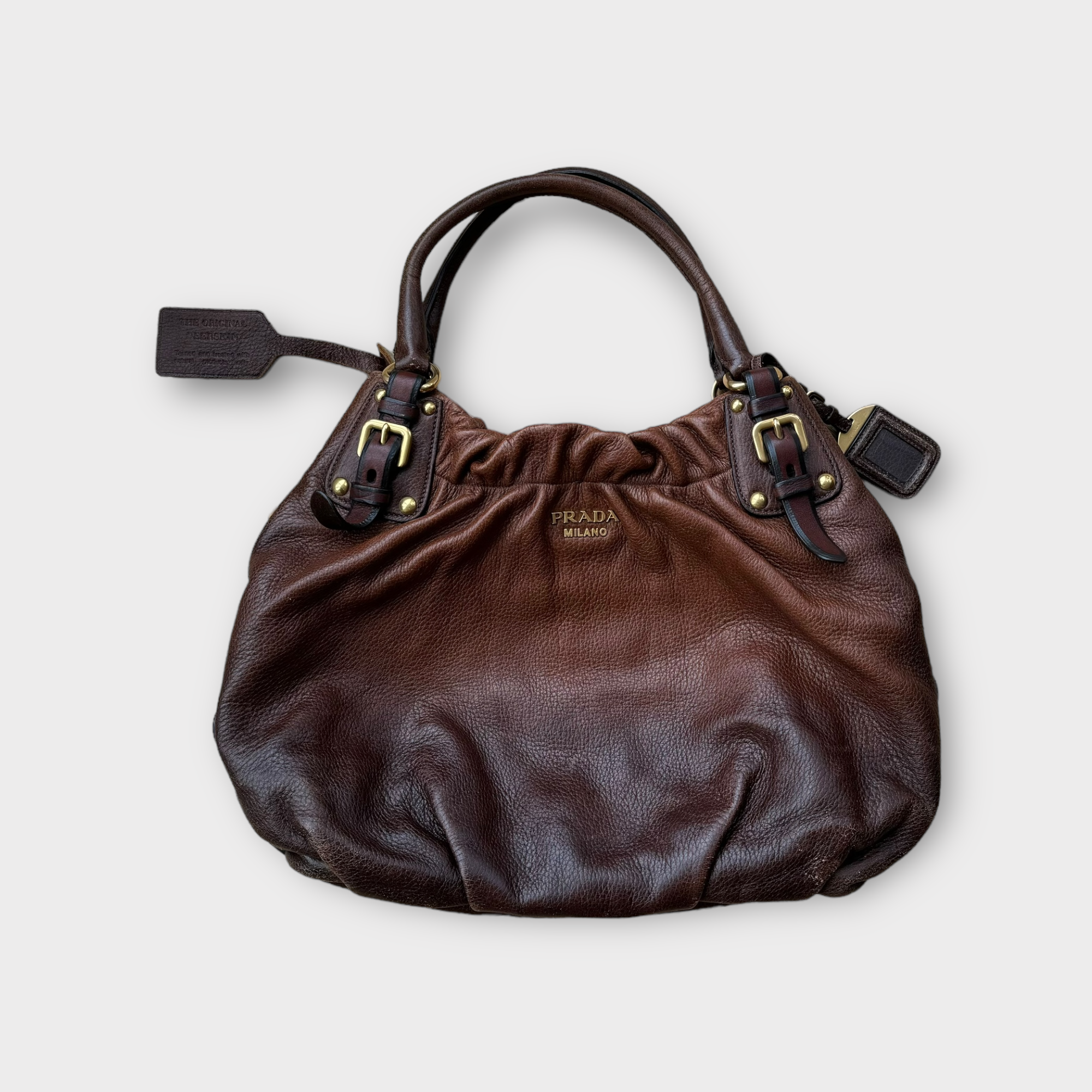 prada 2000s brown shoulder bag