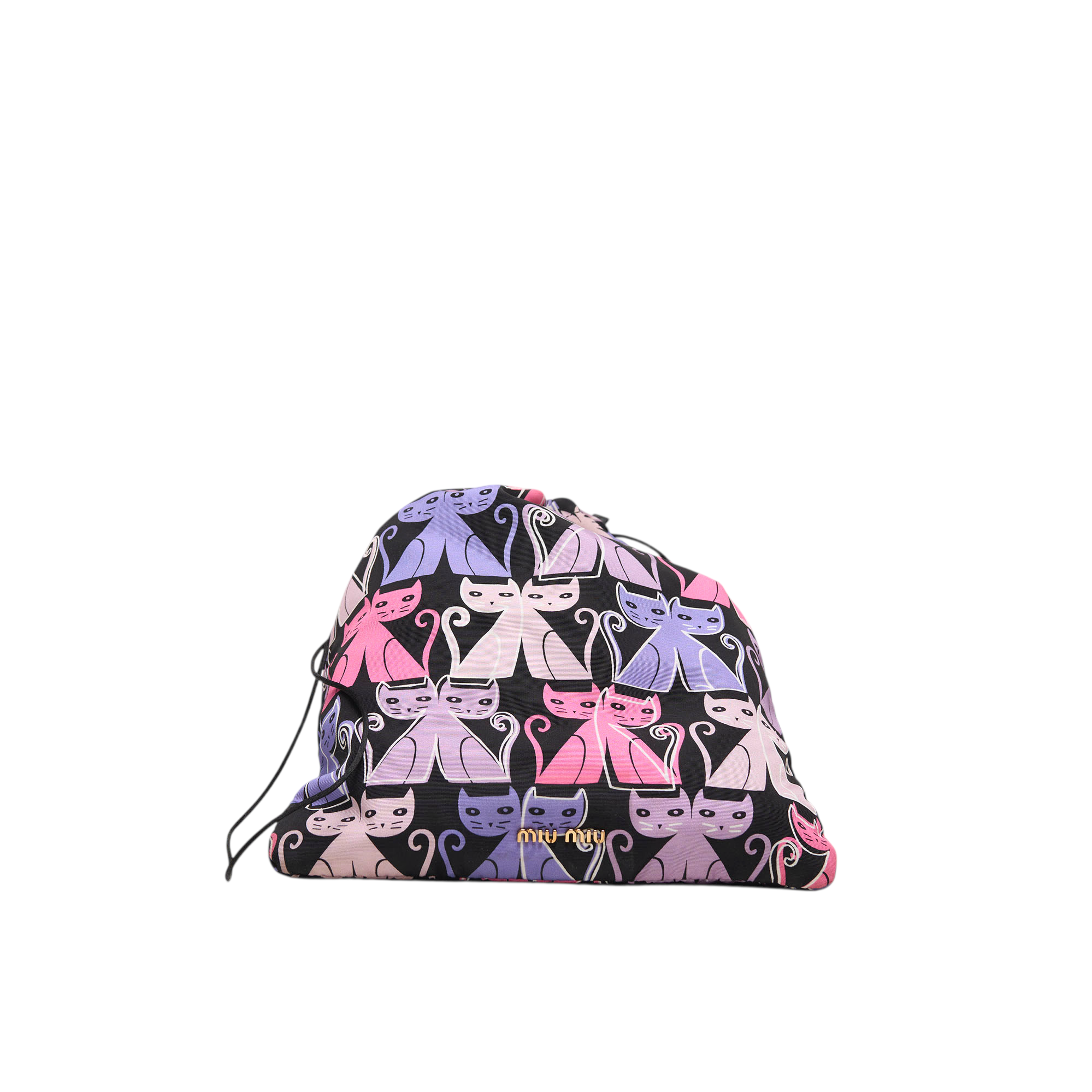 miu miu cat drawstring bag