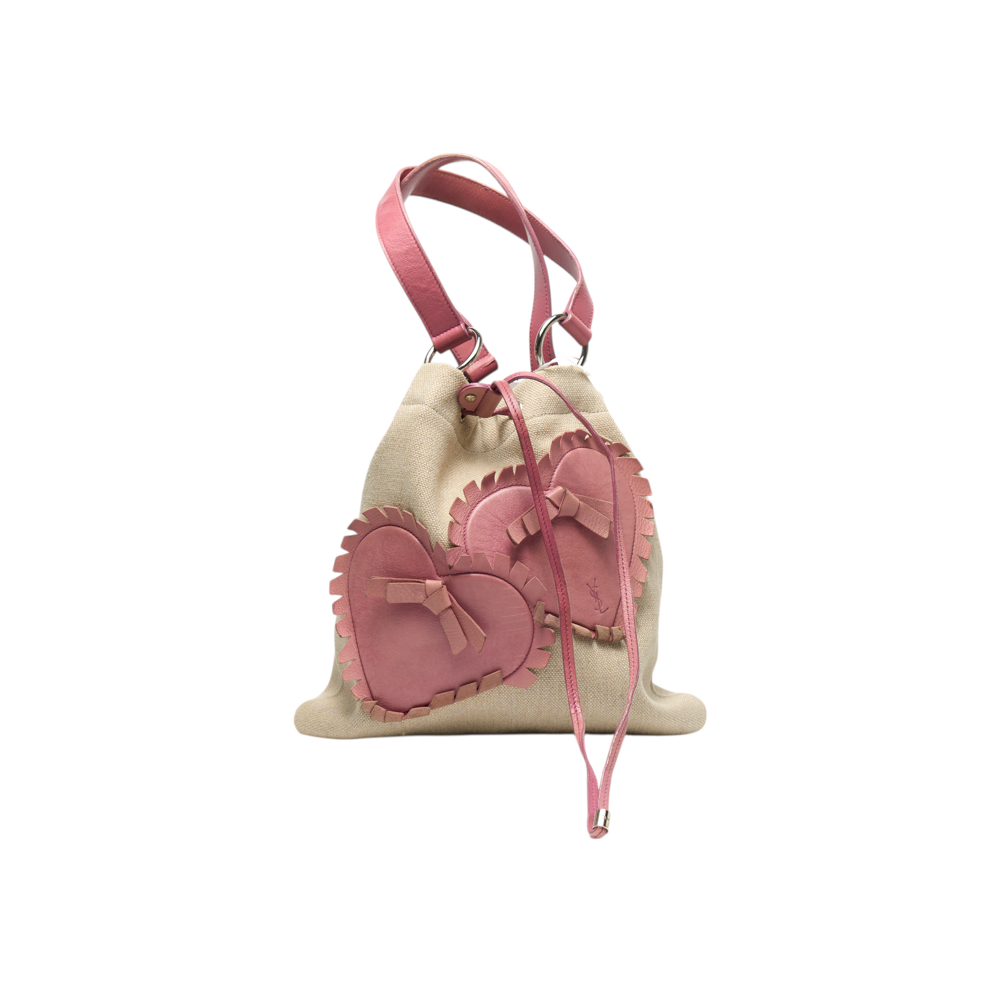 ysl 2000s pink heart tote bag