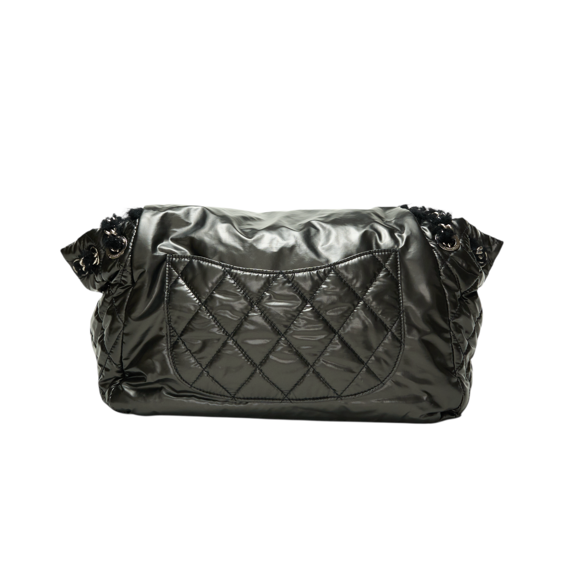 chanel 2010s black patent flap bag