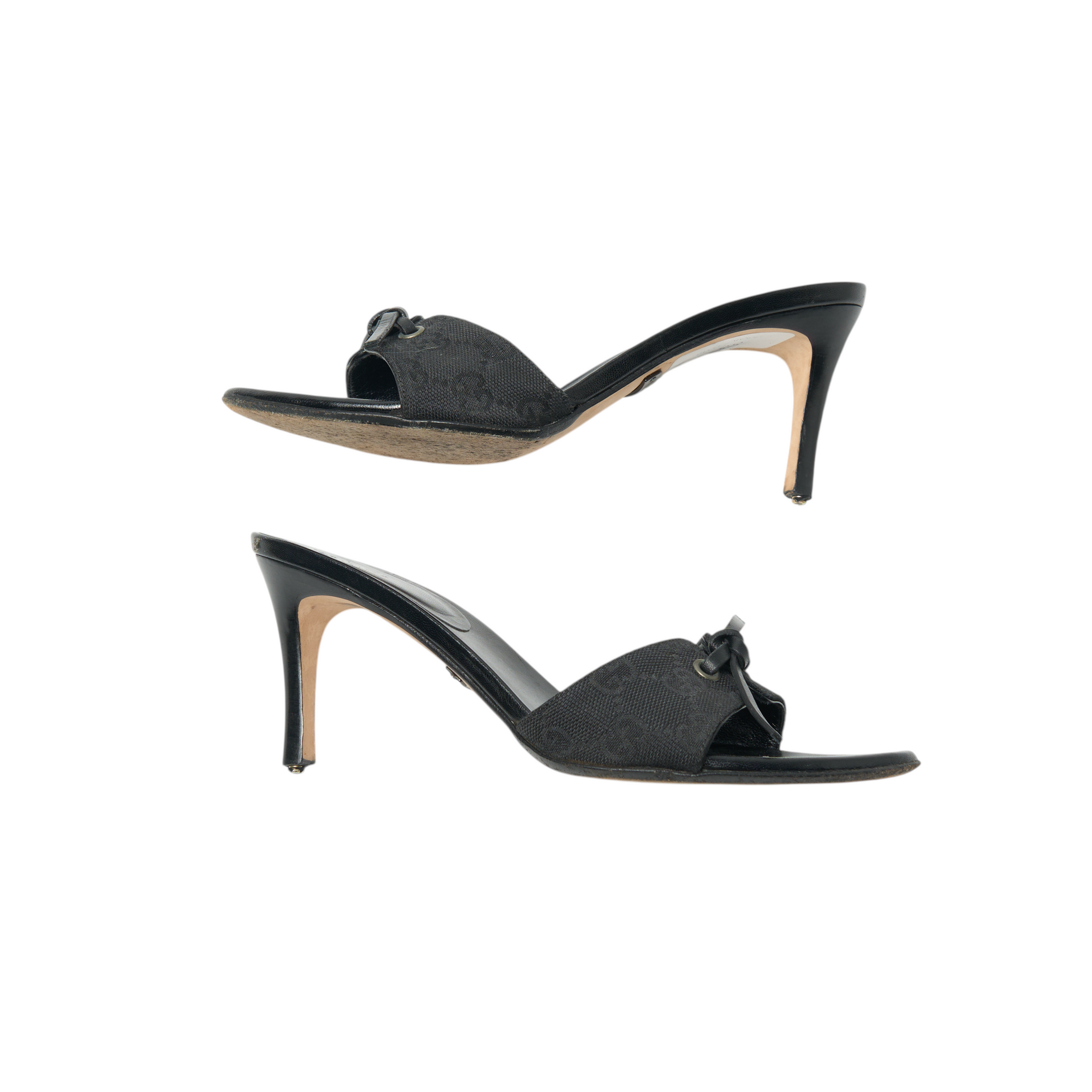 gucci 2000s black bow heels