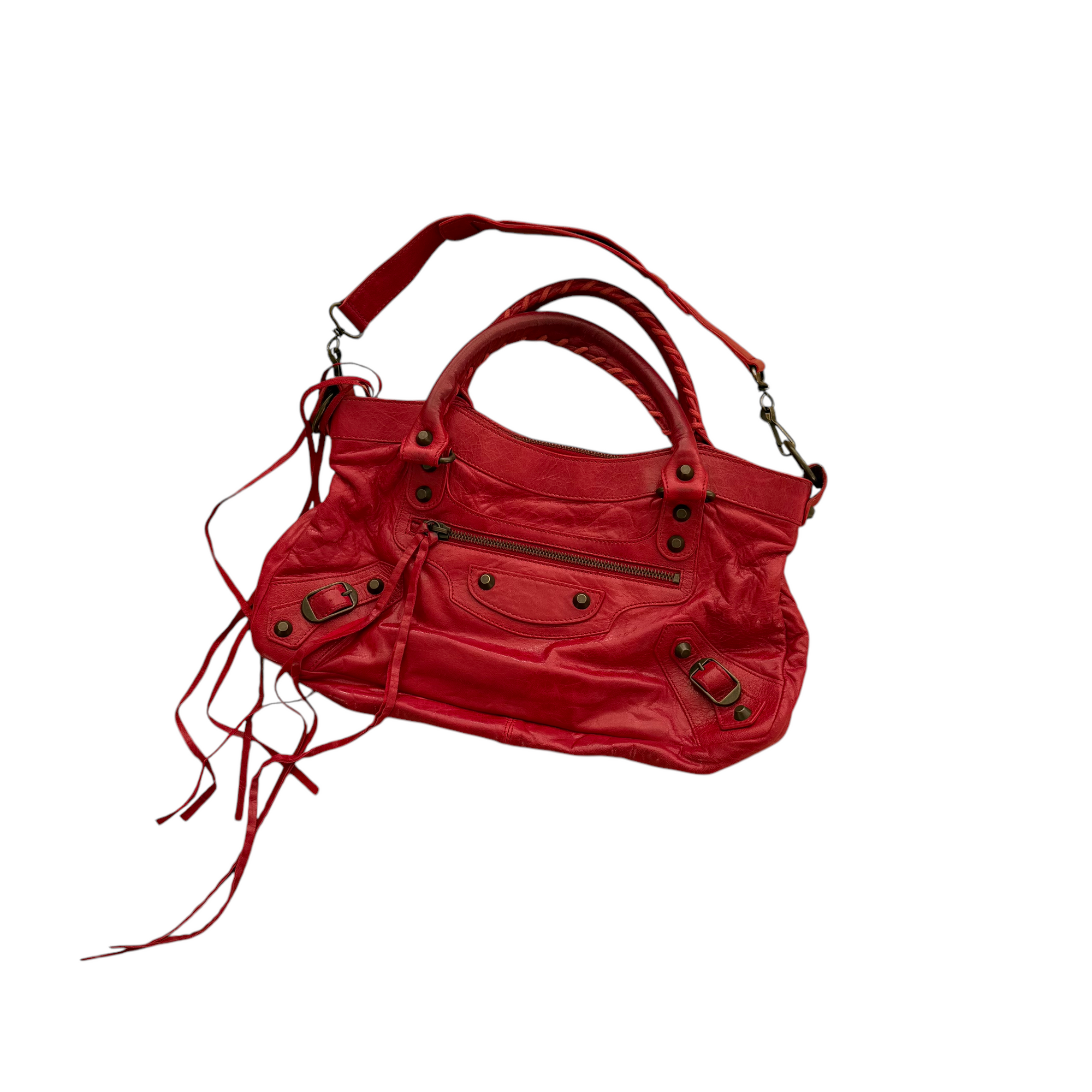 balenciaga red city bag
