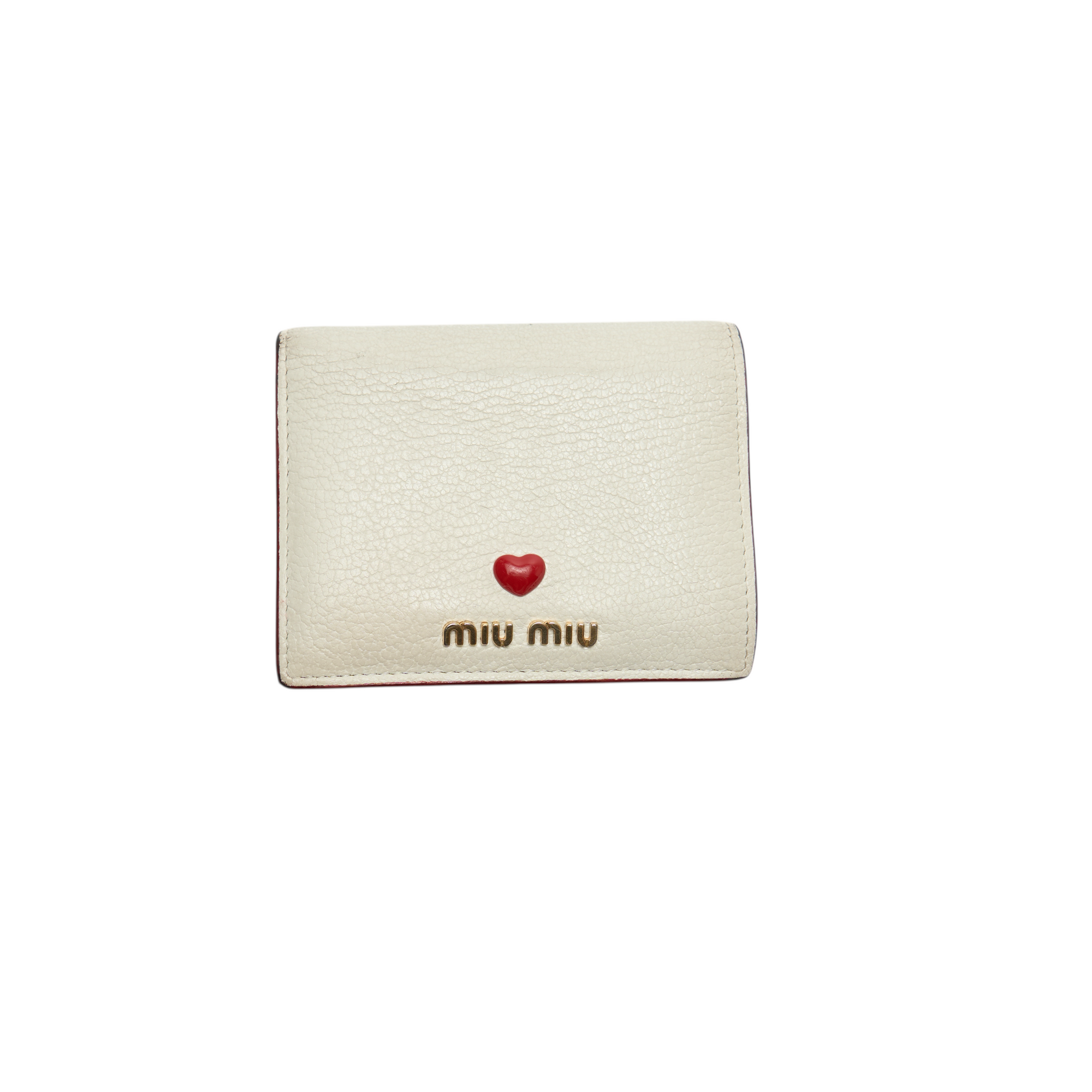miu miu white heart wallet