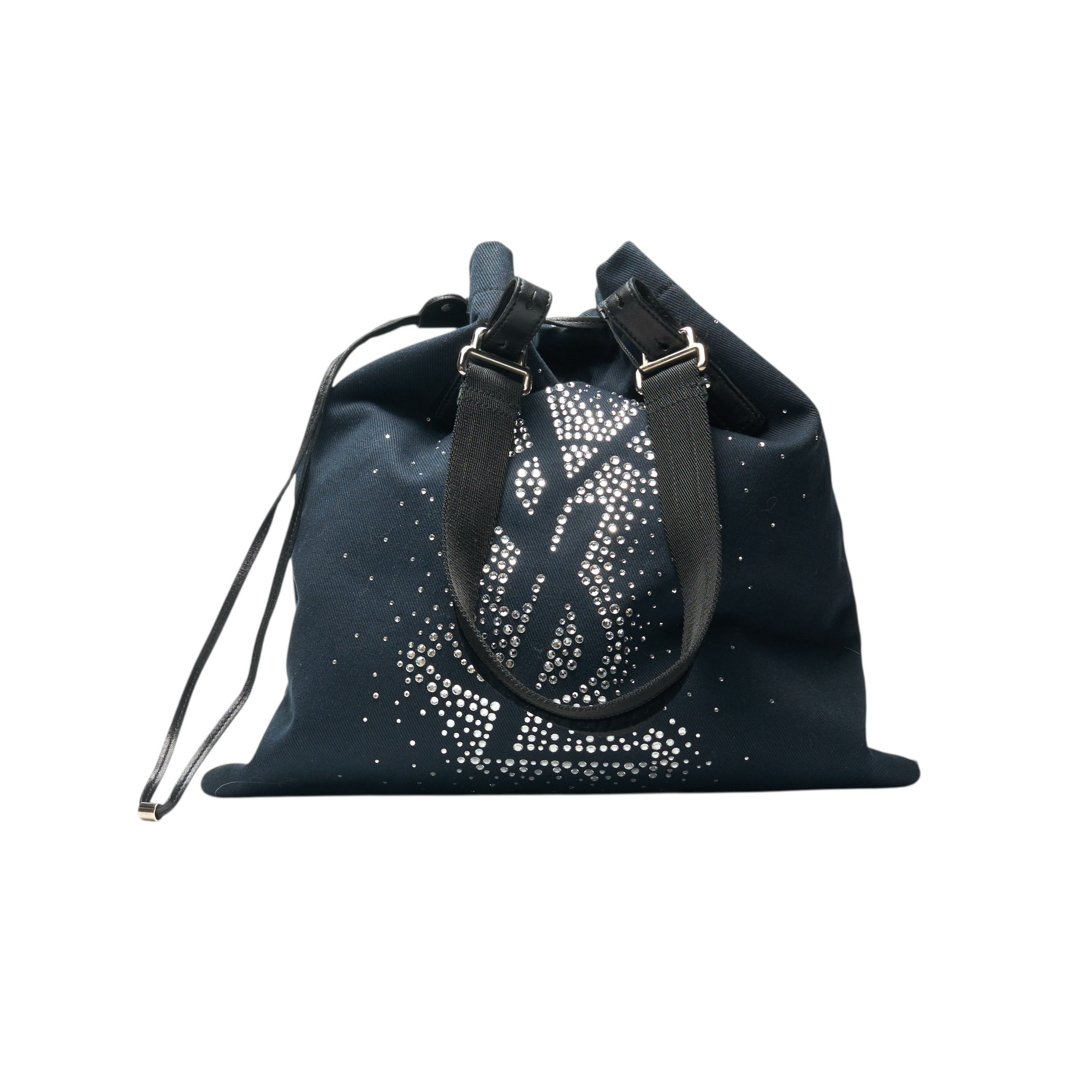 ysl 2000s navy blue tote bag
