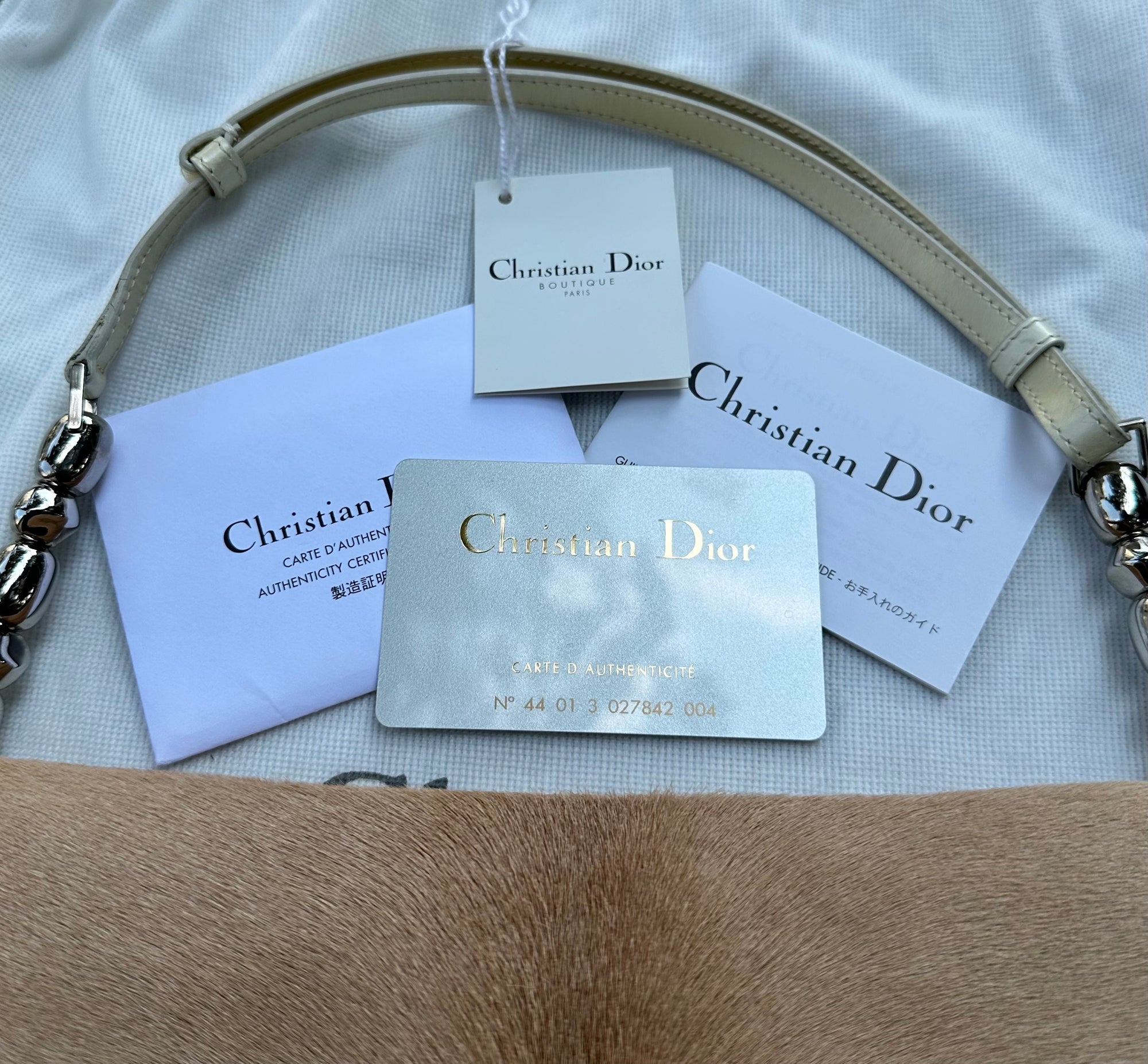 christian dior 2000s pony hair malice pearl shoulder bag