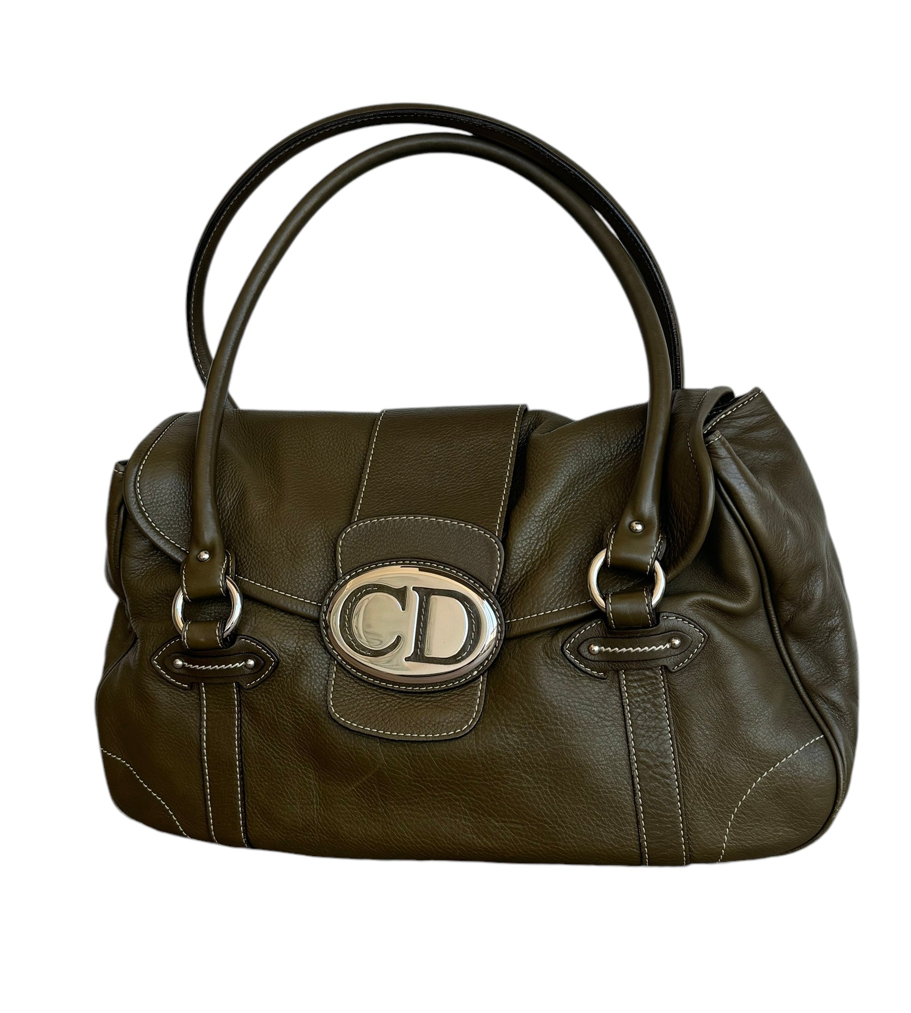 christian dior 2000s green shoulder bag