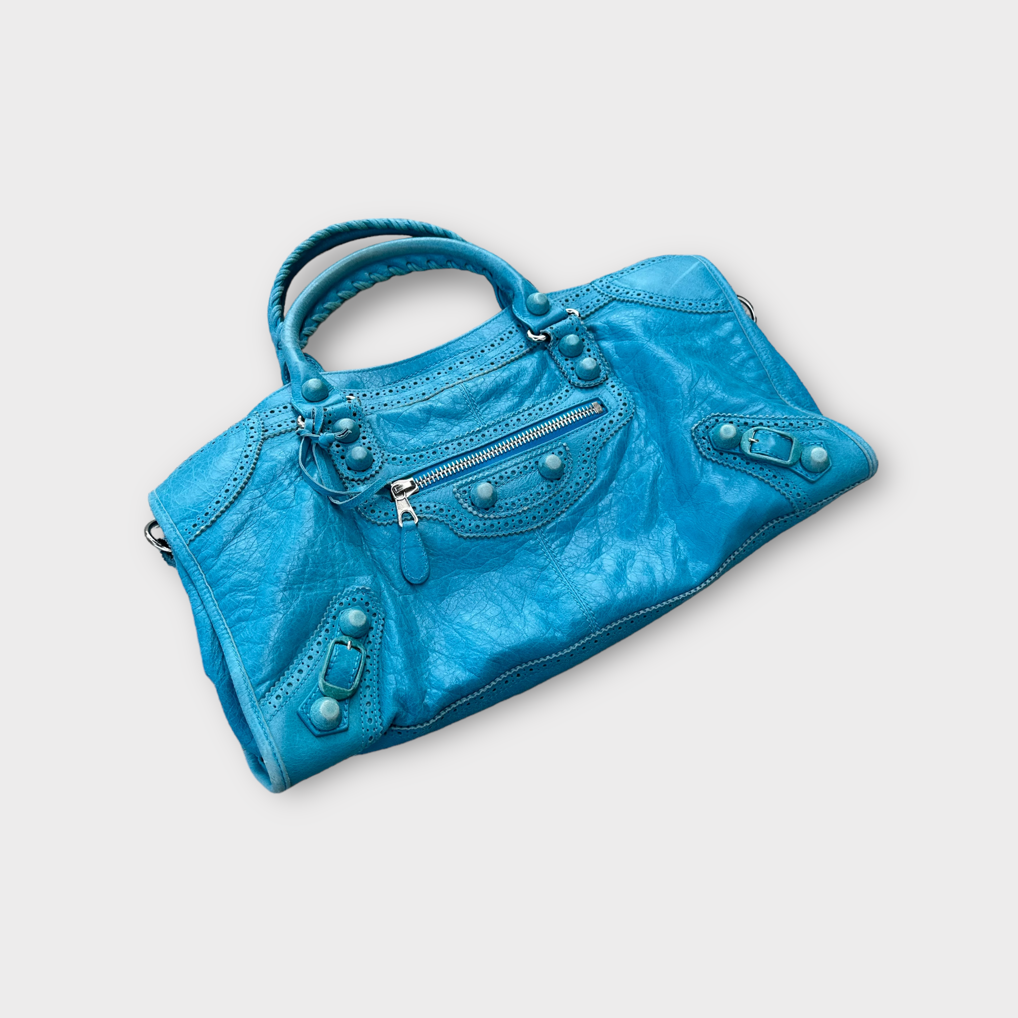 balenciaga 2000s blue city bag