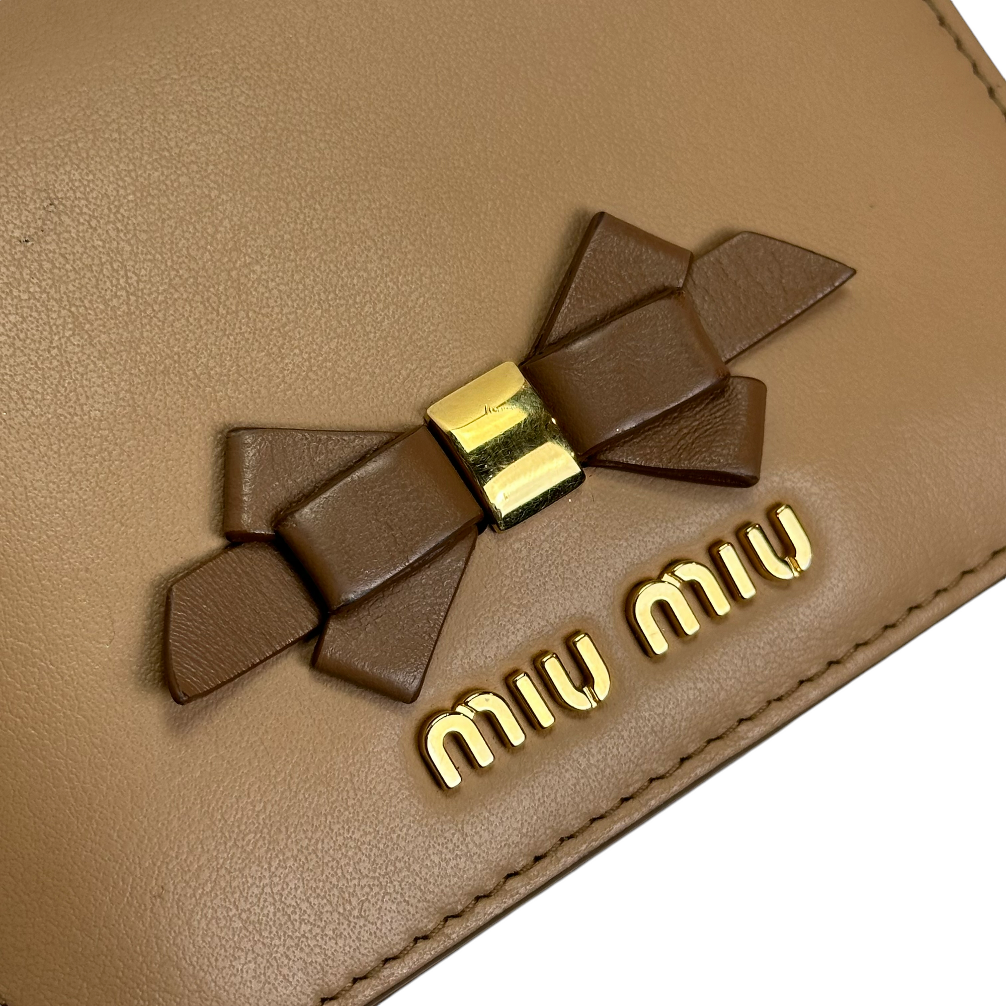 miu miu brown bow wallet