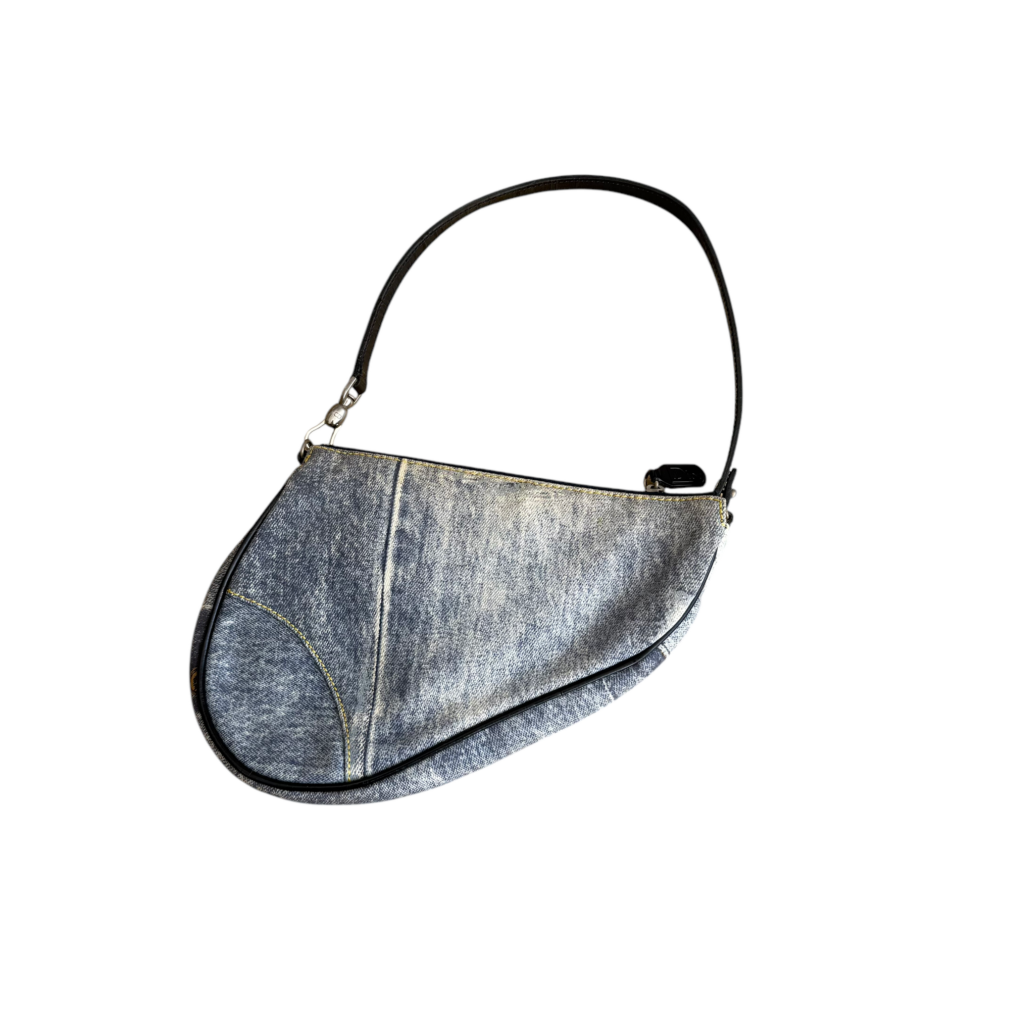 christian dior 2000s denim saddle bag