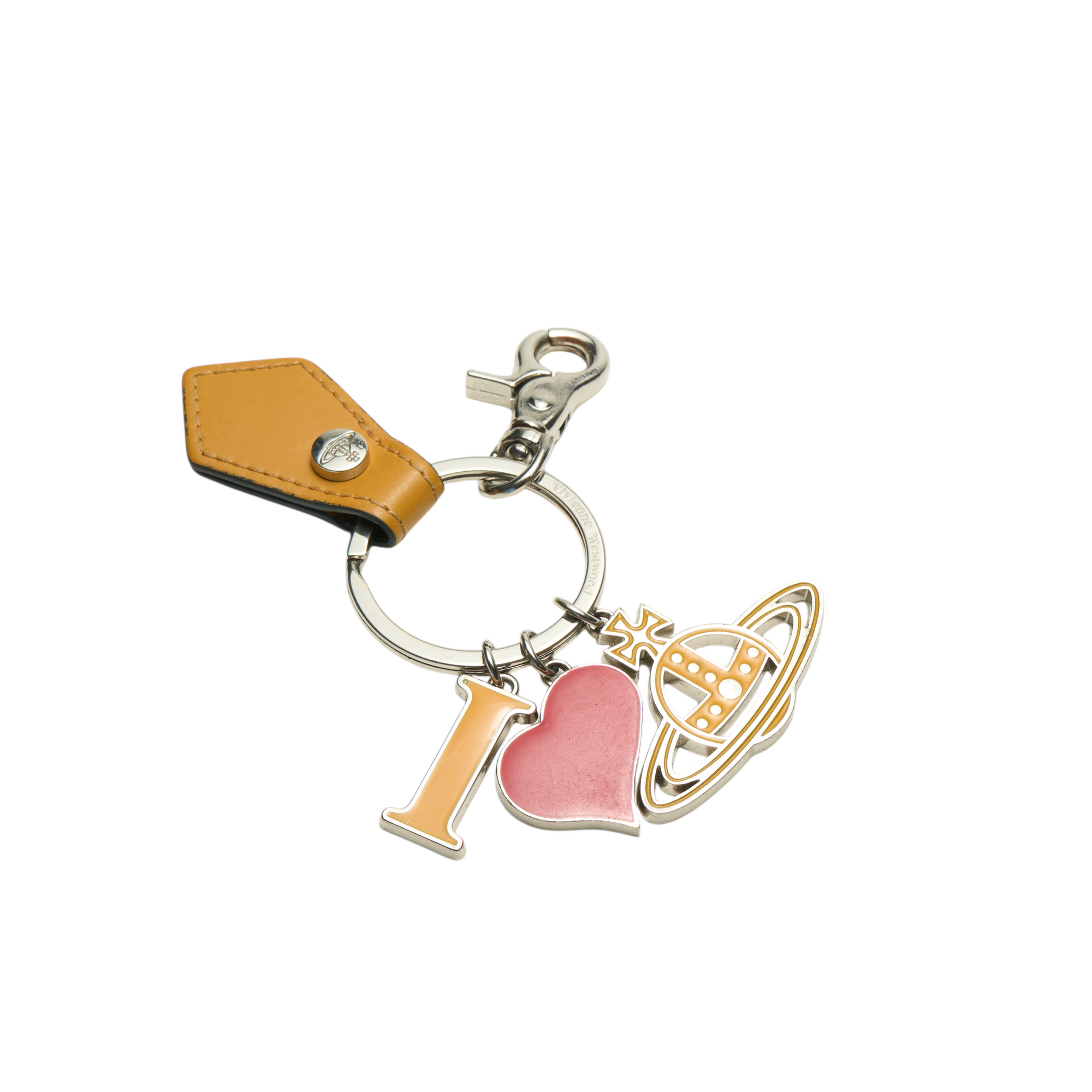 vivienne westwood yellow heart keychain