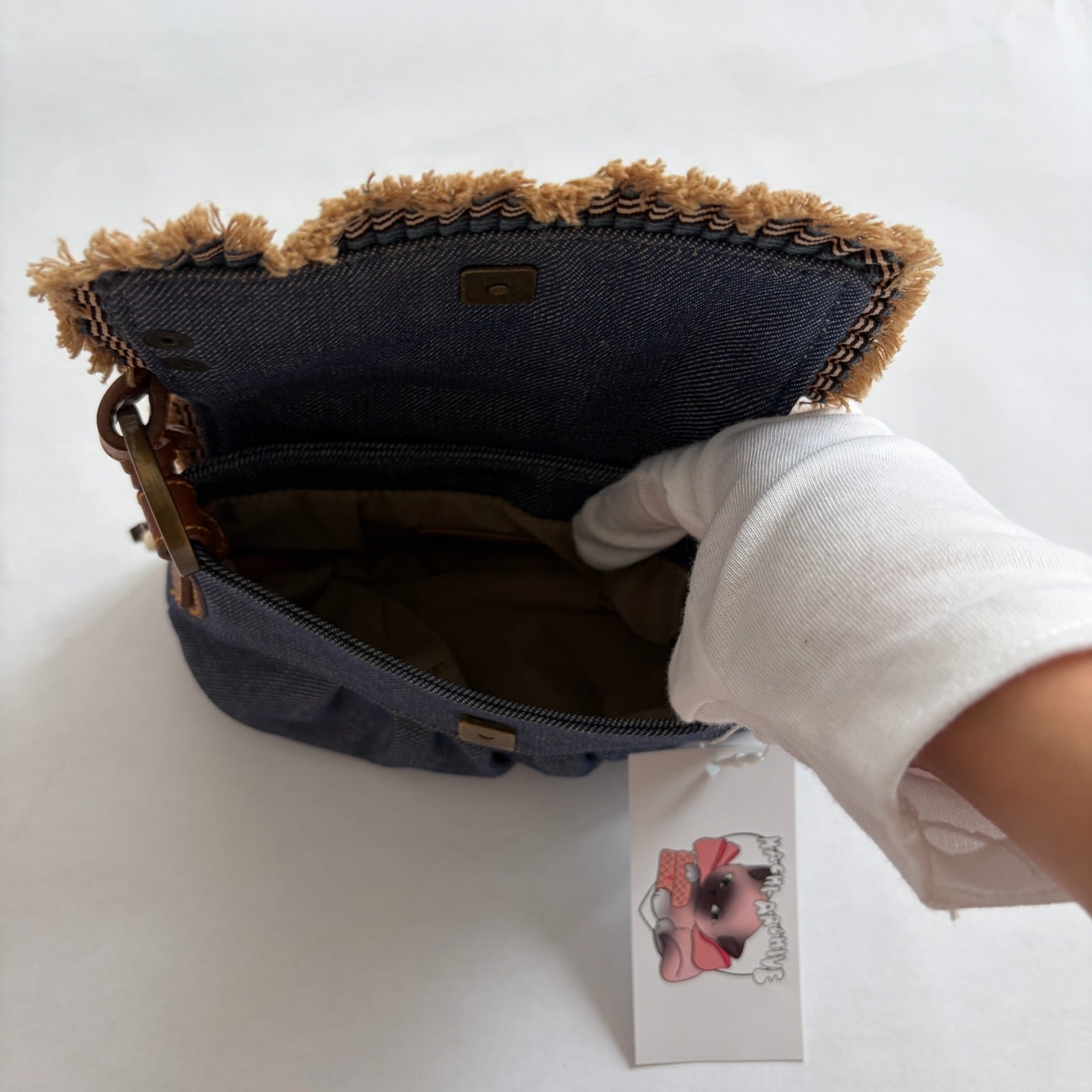 fendi 2000s mini denim chef bag