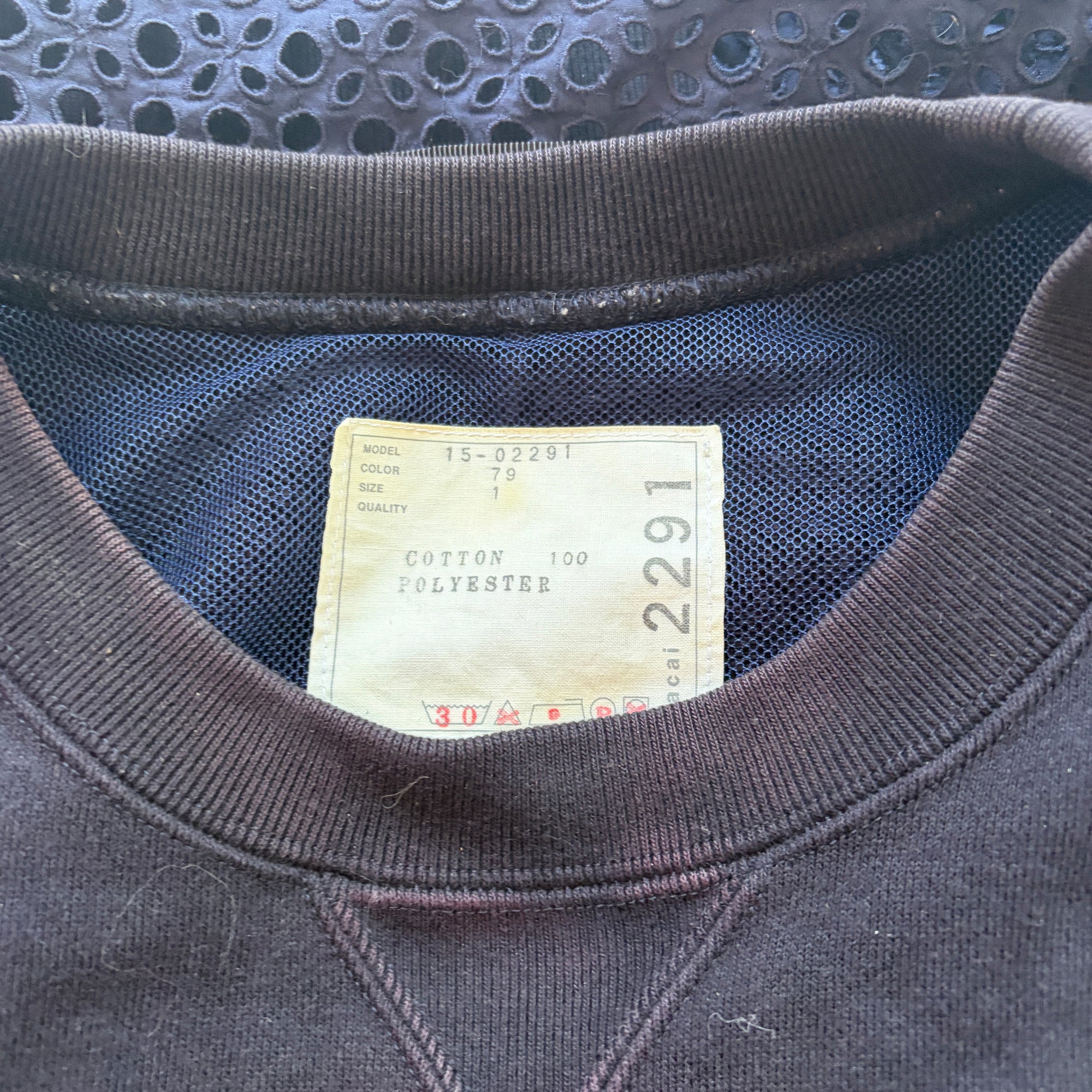 sacai blue lace top