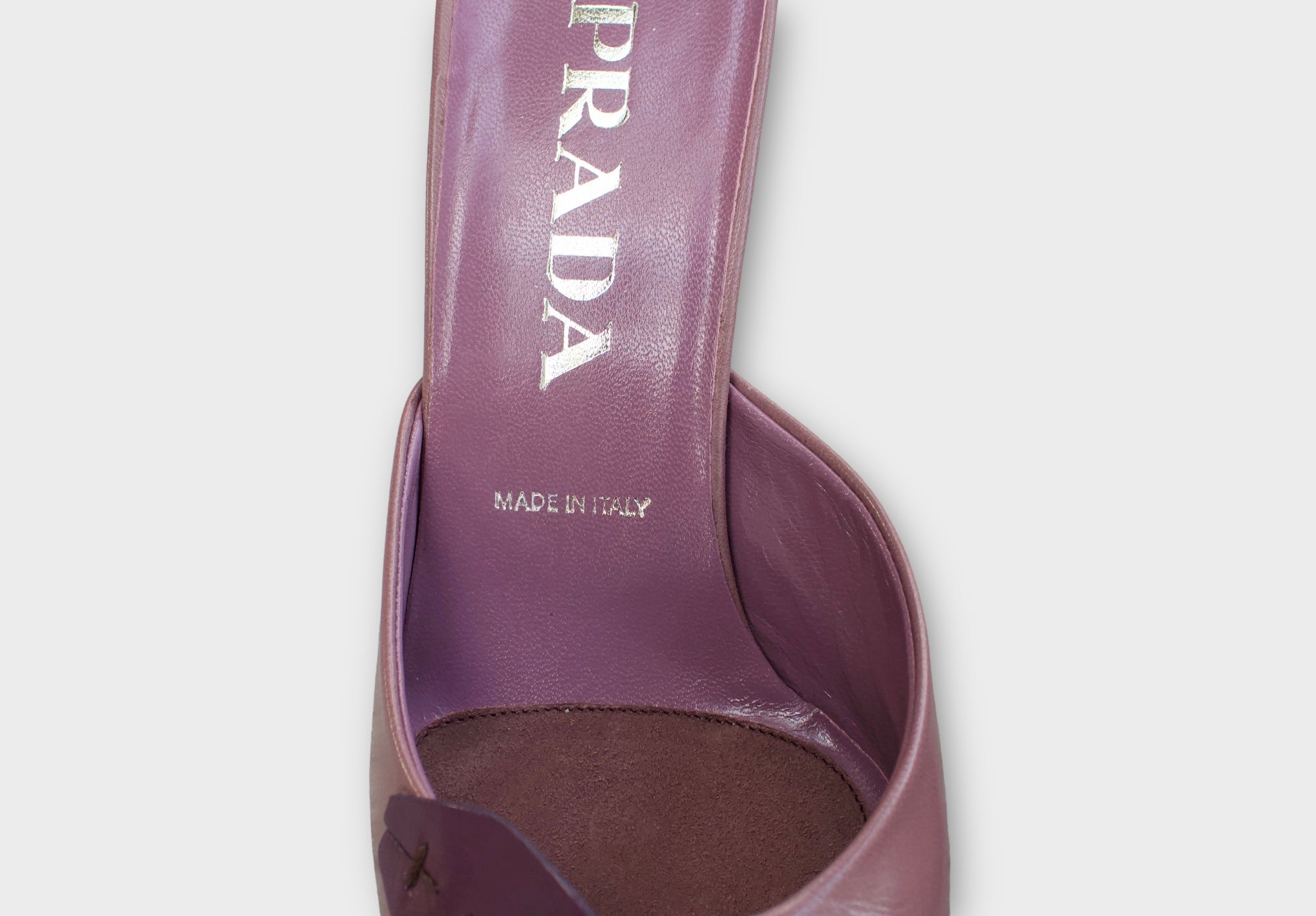 prada purple rose kitten heels