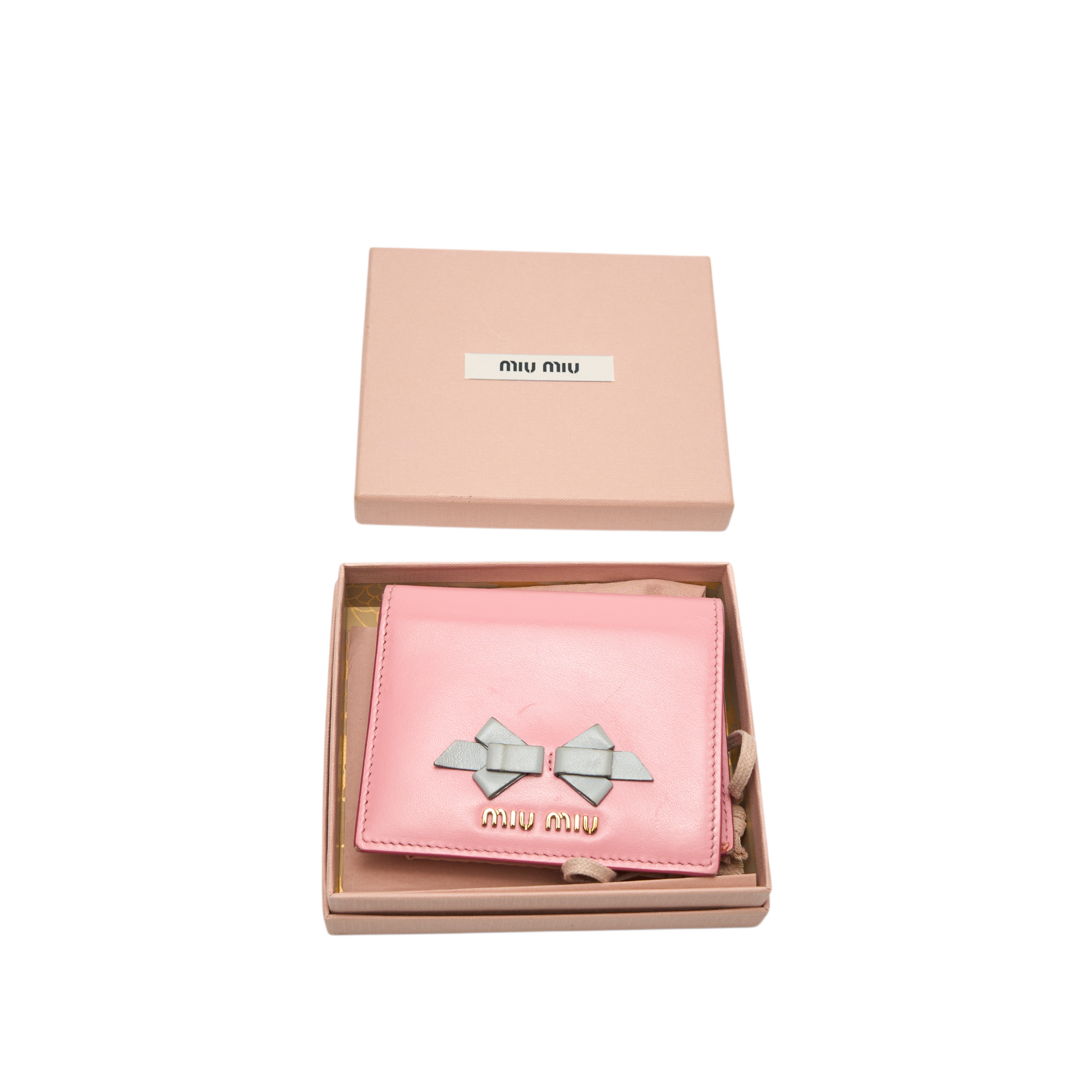 miu miu pink bow wallet